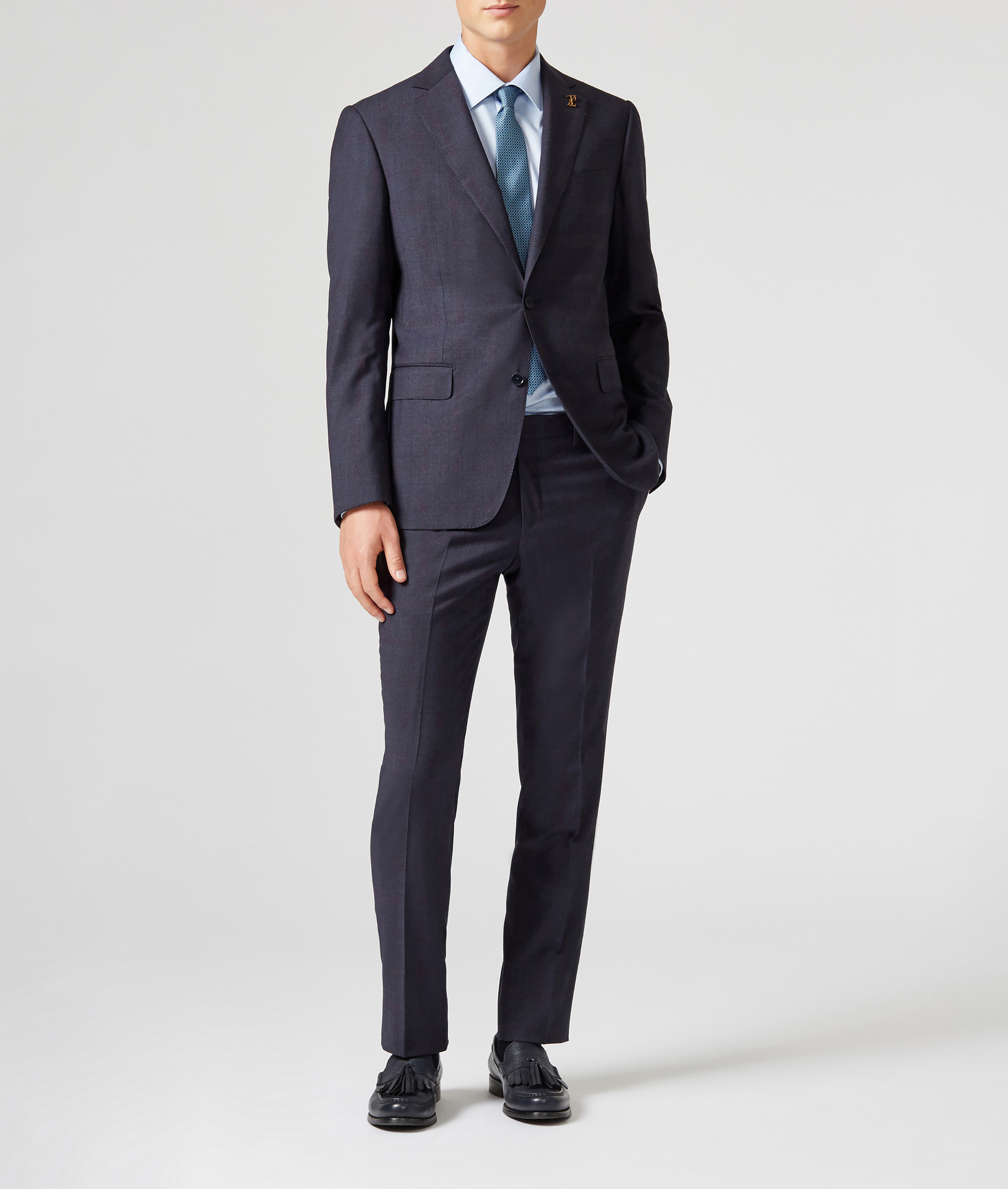 Slim Fit Shirt in Pure Cotton with French Collar Light Blue | Pal Zileri
