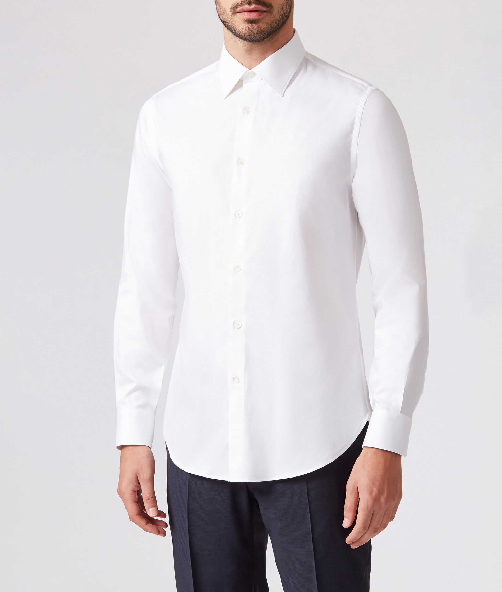 Slim Fit Shirt in Pure Cotton with French Collar White | Pal Zileri