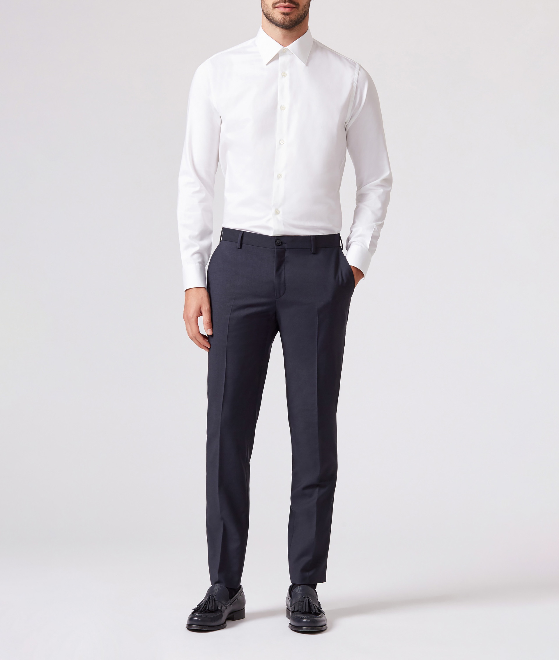 Slim Fit Shirt in Pure Cotton with French Collar White | Pal Zileri