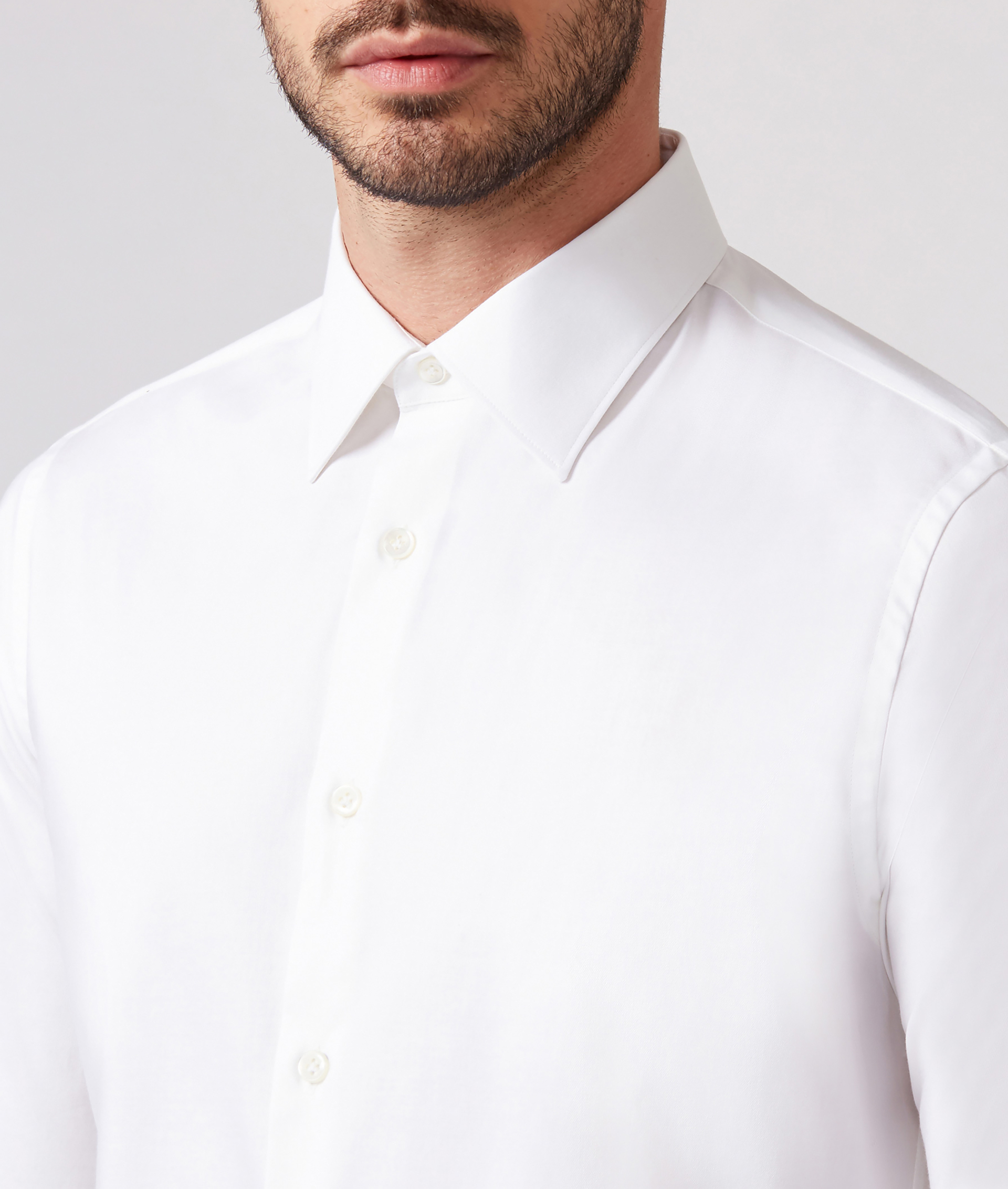 Slim Fit Shirt in Pure Cotton with French Collar White | Pal Zileri