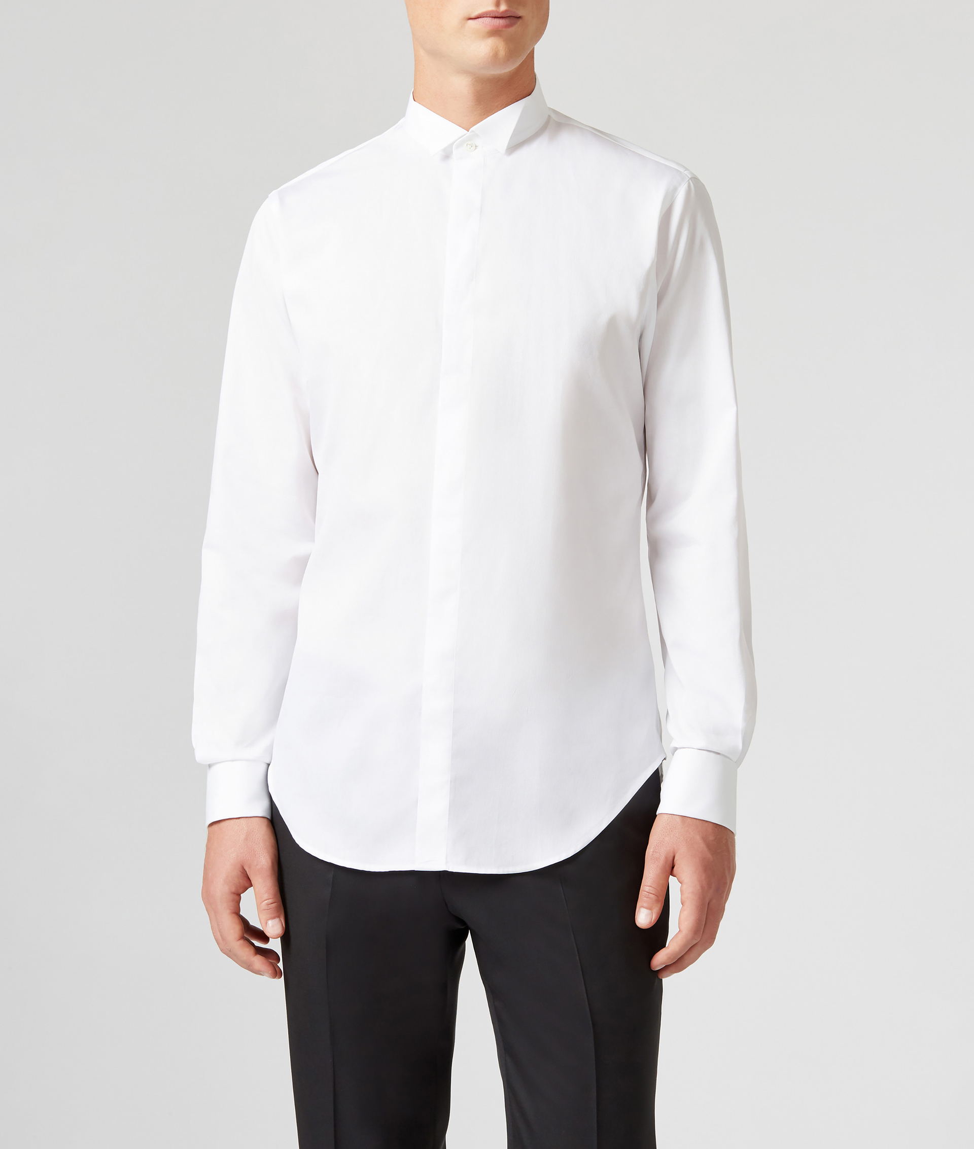 Tuxedo Shirt in Pure Cotton Slim Fit White | Pal Zileri