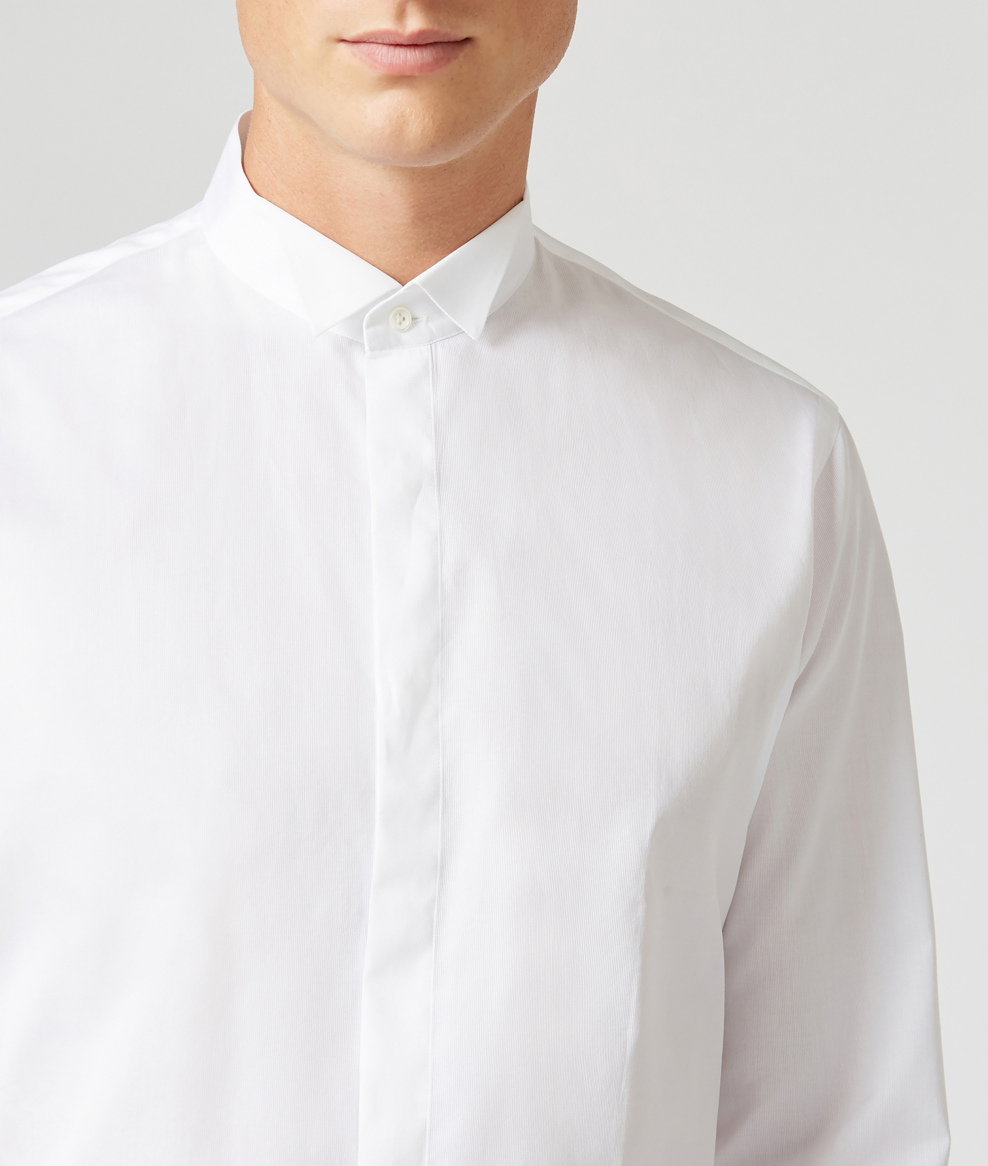 Tuxedo Shirt in Pure Cotton Slim Fit White | Pal Zileri