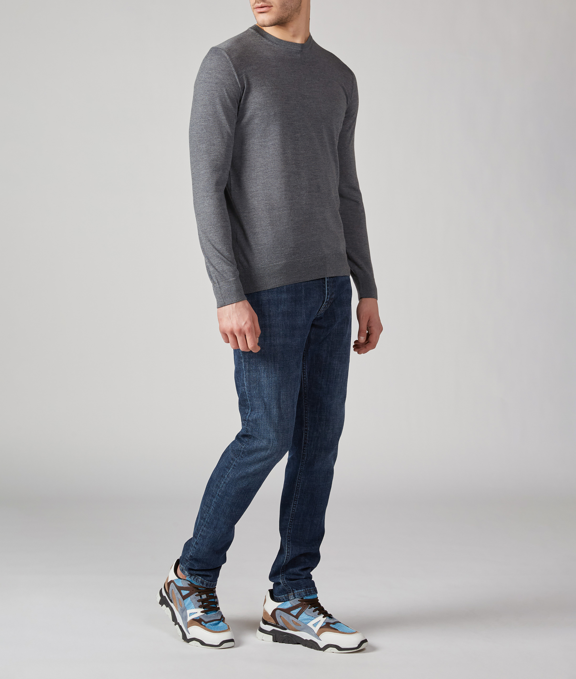 Maglione Girocollo in Lana Vergine Grigio | Pal Zileri