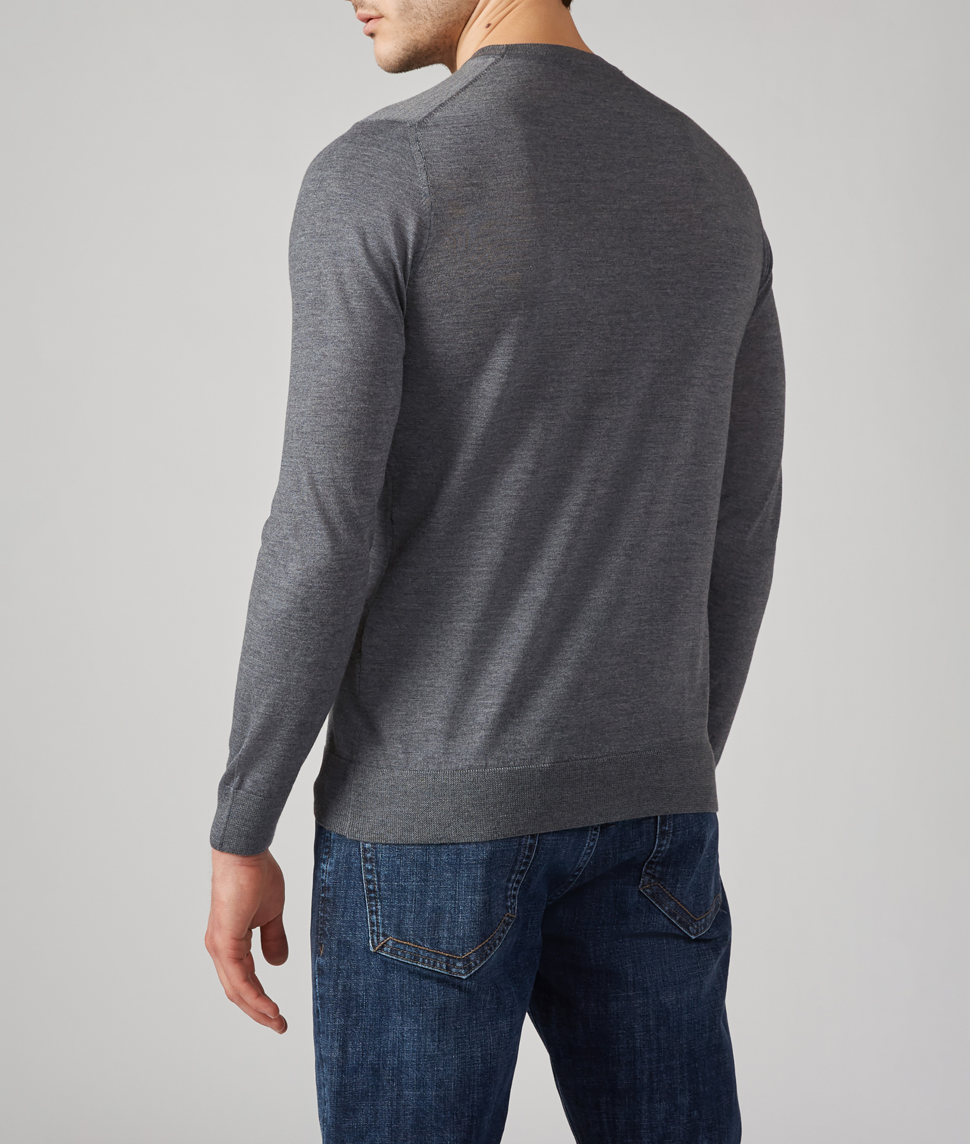 Crewneck Sweater in Virgin Wool Grey | Pal Zileri