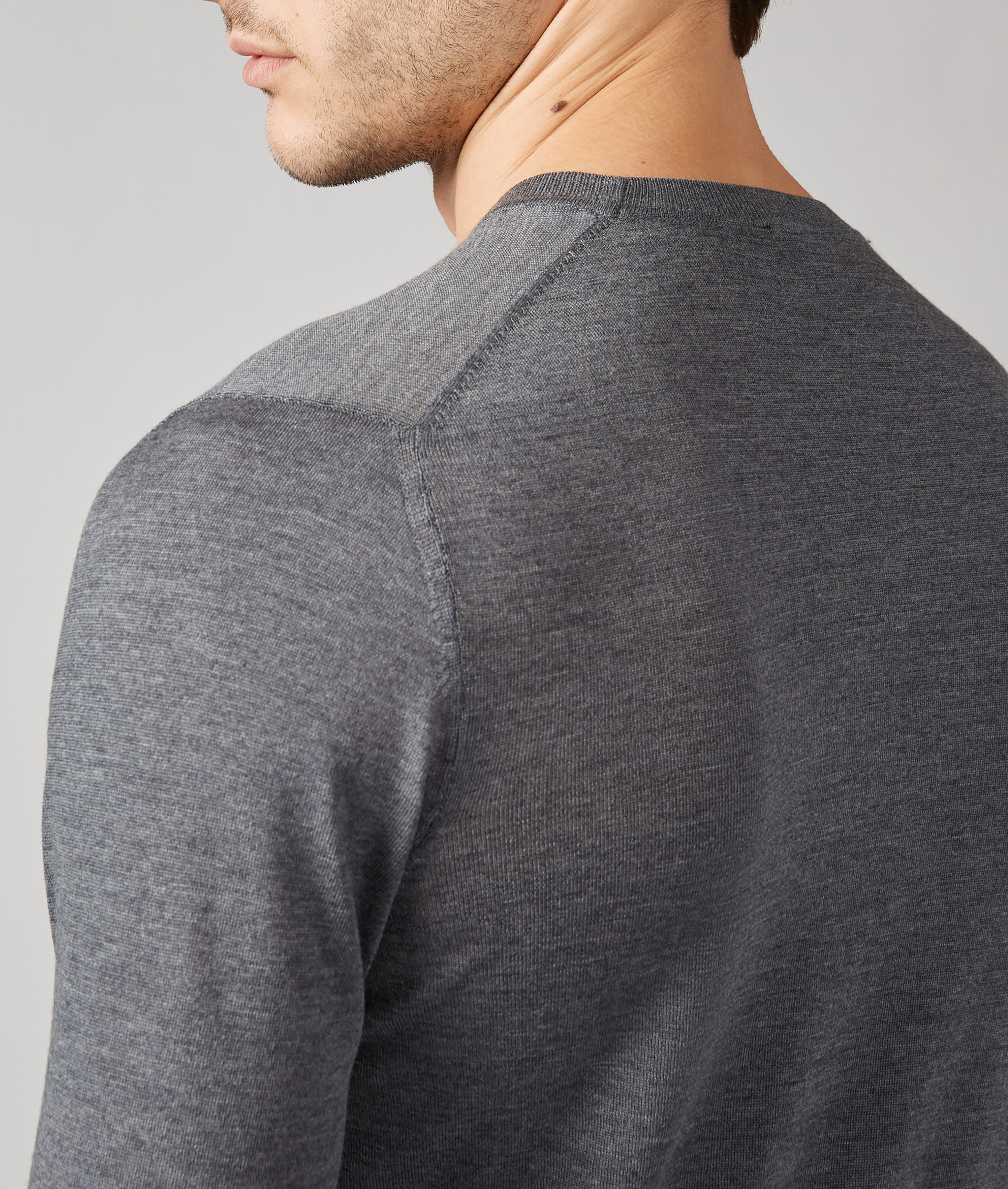 Crewneck Sweater in Virgin Wool Grey | Pal Zileri