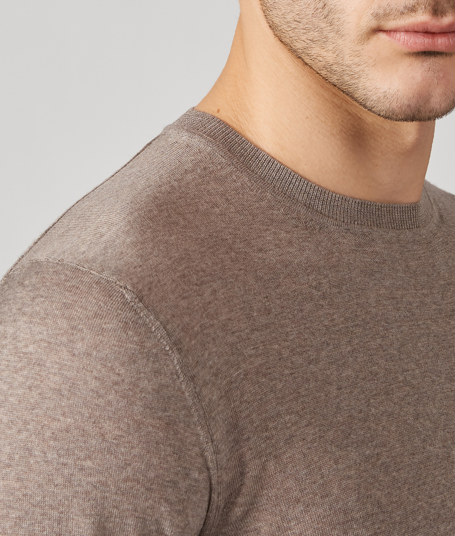 Crewneck Sweater in Virgin Wool Natural | Pal Zileri