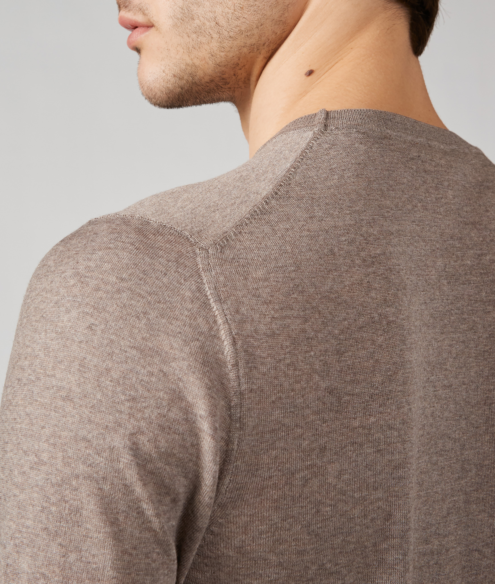 Crewneck Sweater in Virgin Wool Natural | Pal Zileri