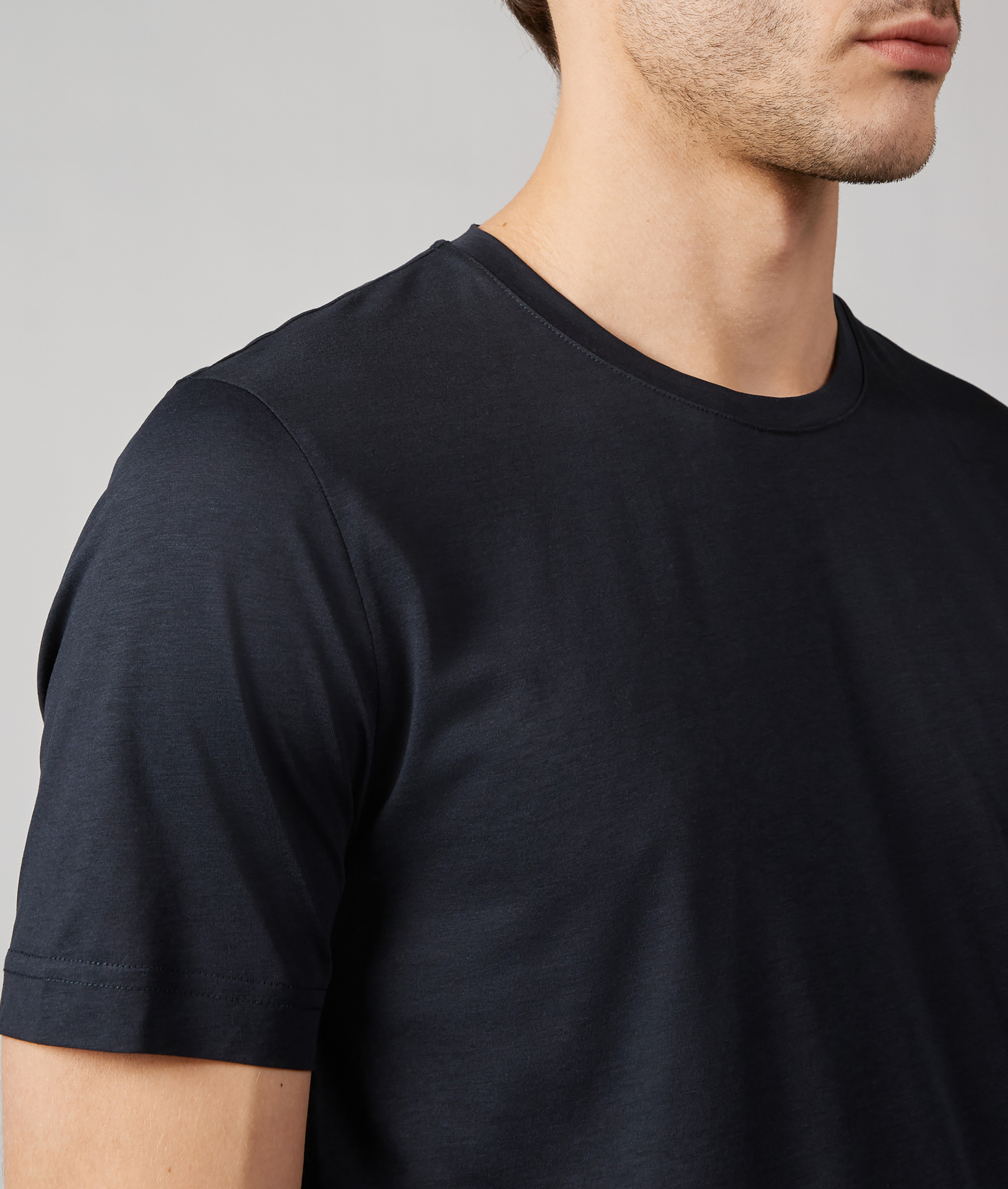 T-shirt in Cotton Jersey Ultra Lightweight Navy Blue | Pal Zileri