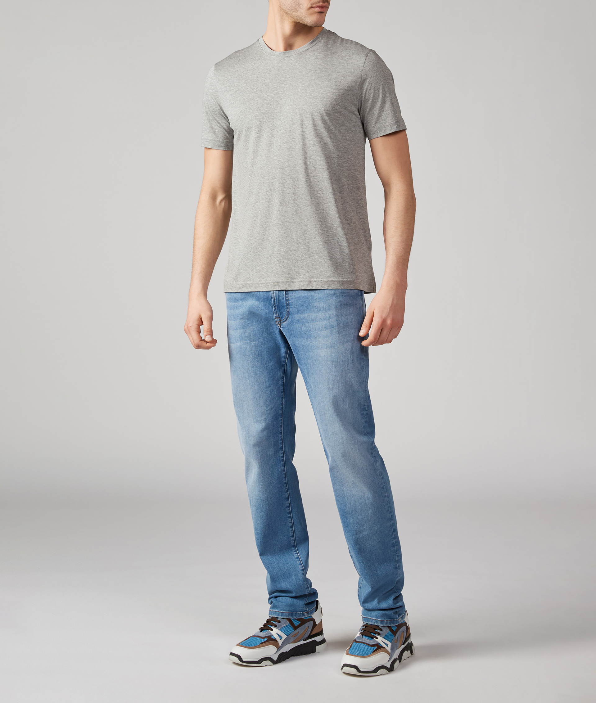 Tshirt in jersey di Cotone Ultraleggera Grigio Chiaro | Pal Zileri