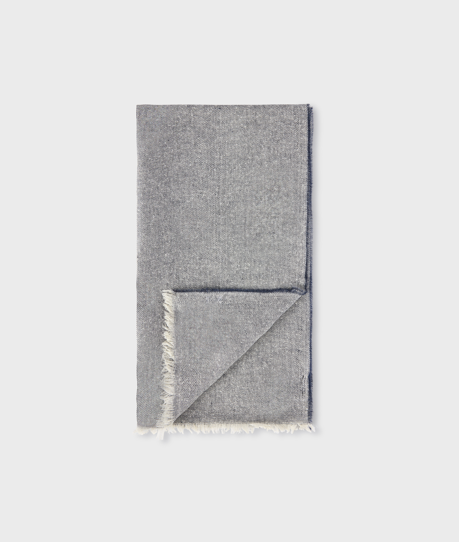 Sciarpa con motivo jacquard in lino e seta grigio scuro | Pal Zileri