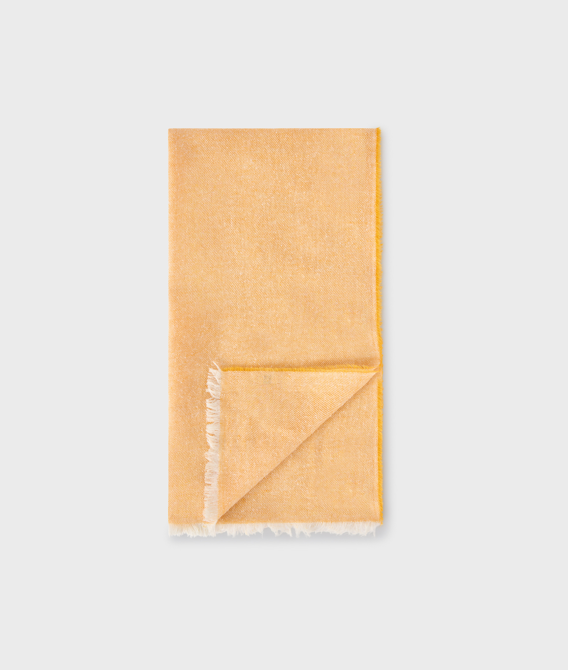 Woven Scarf In Cotton And Linen Mustard | Pal Zileri
