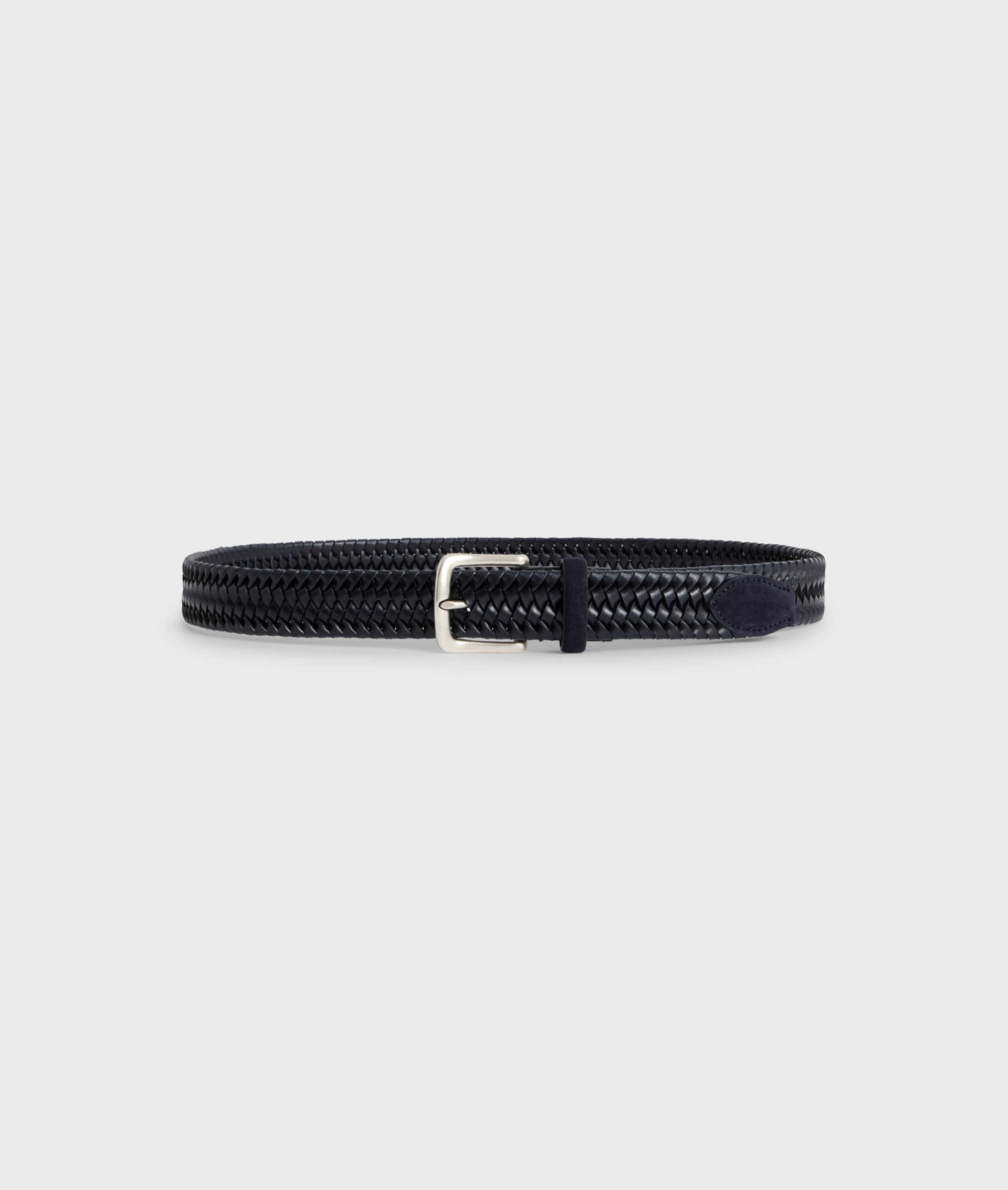 Braided Belt In Leather Navy Blue | Pal Zileri