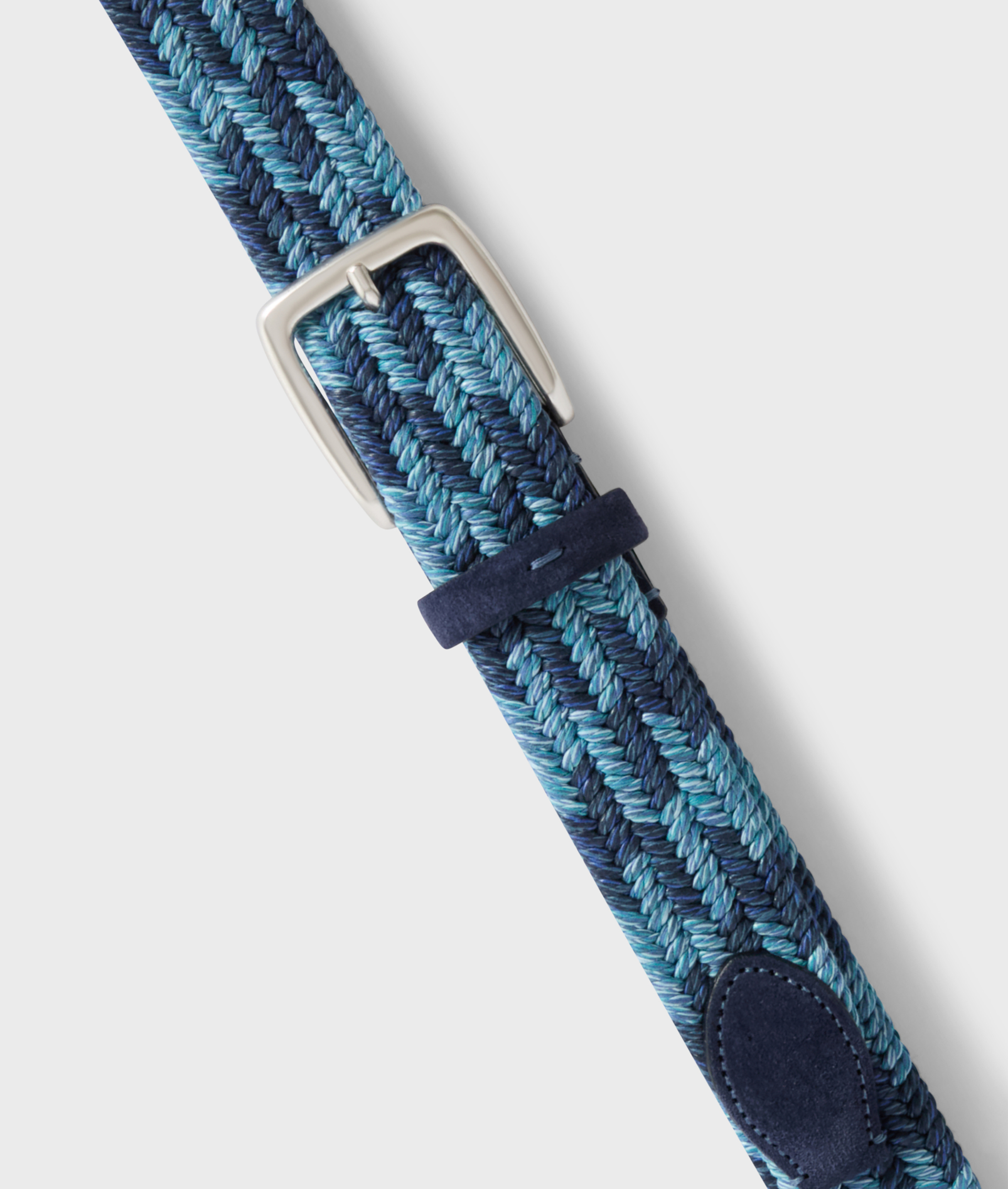 Cintura Intrecciata In Camoscio Blu Navy | Pal Zileri
