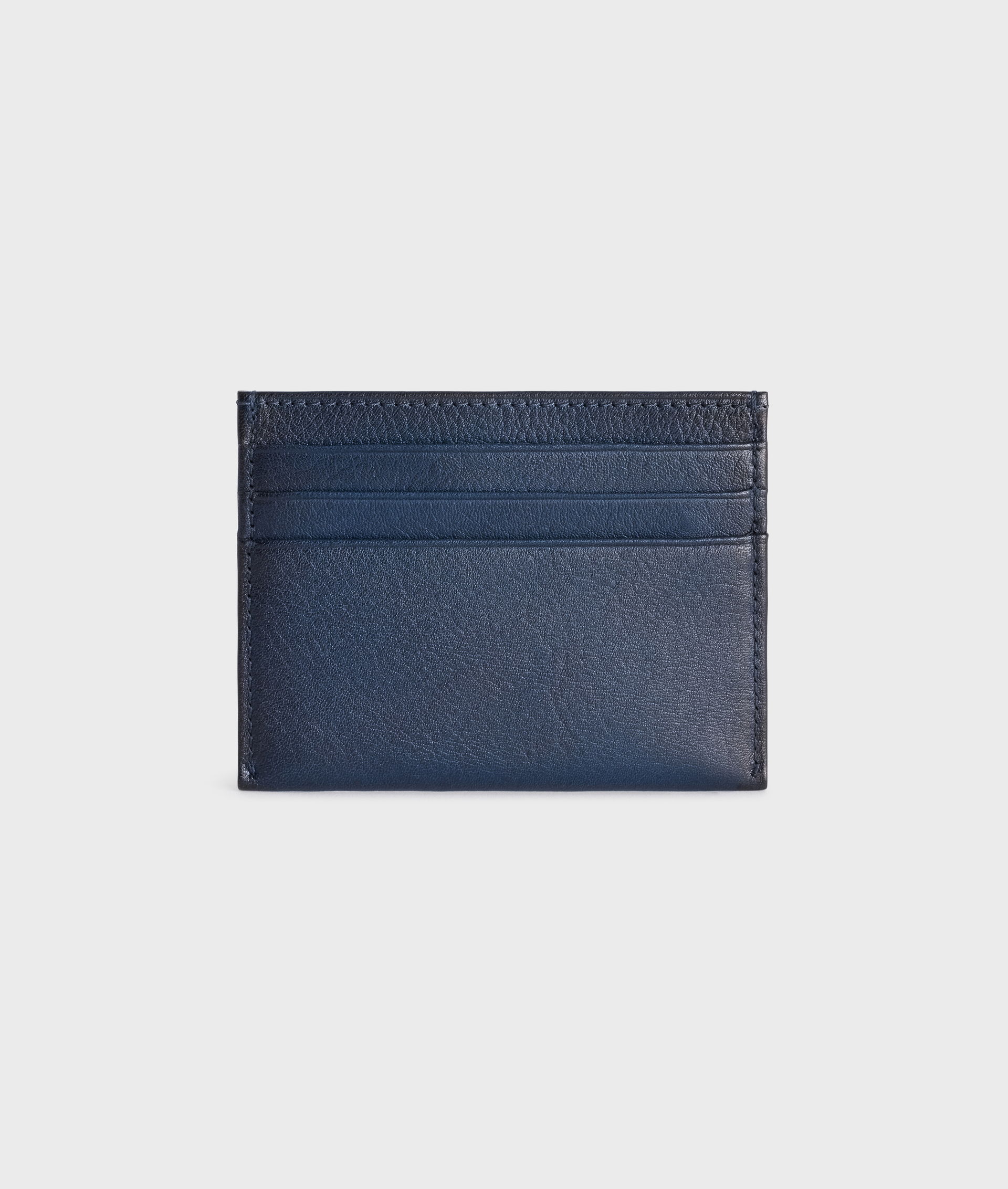 Credit Card Wallet In Vegetable Calfskin With Logo Navy Blue | Pal Zileri
