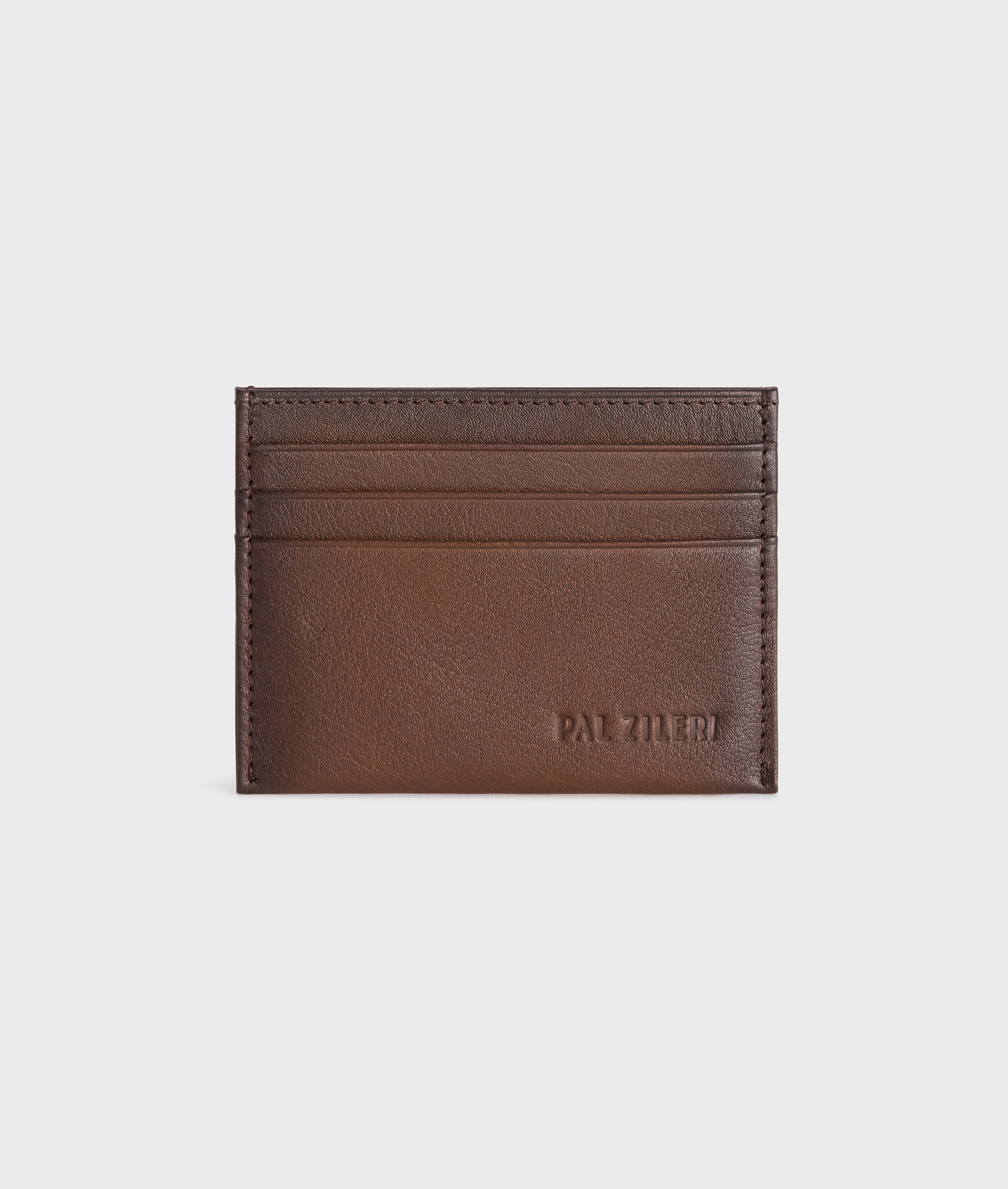 Porta Carte In Pelle Vegetale Con Logo Marrone | Pal Zileri