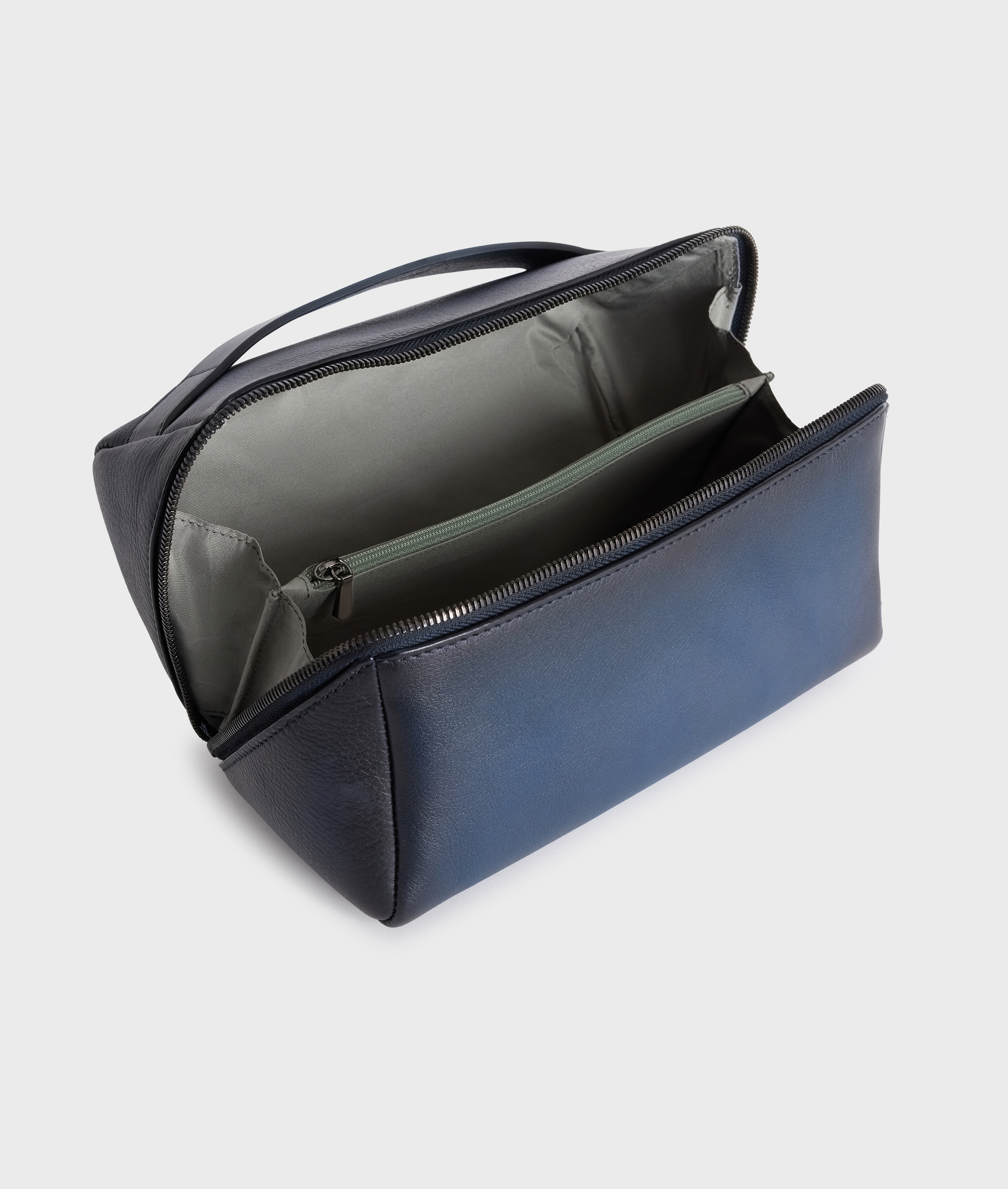 Beautycase In Vegetable Tanned Leather Navy Blue | Pal Zileri