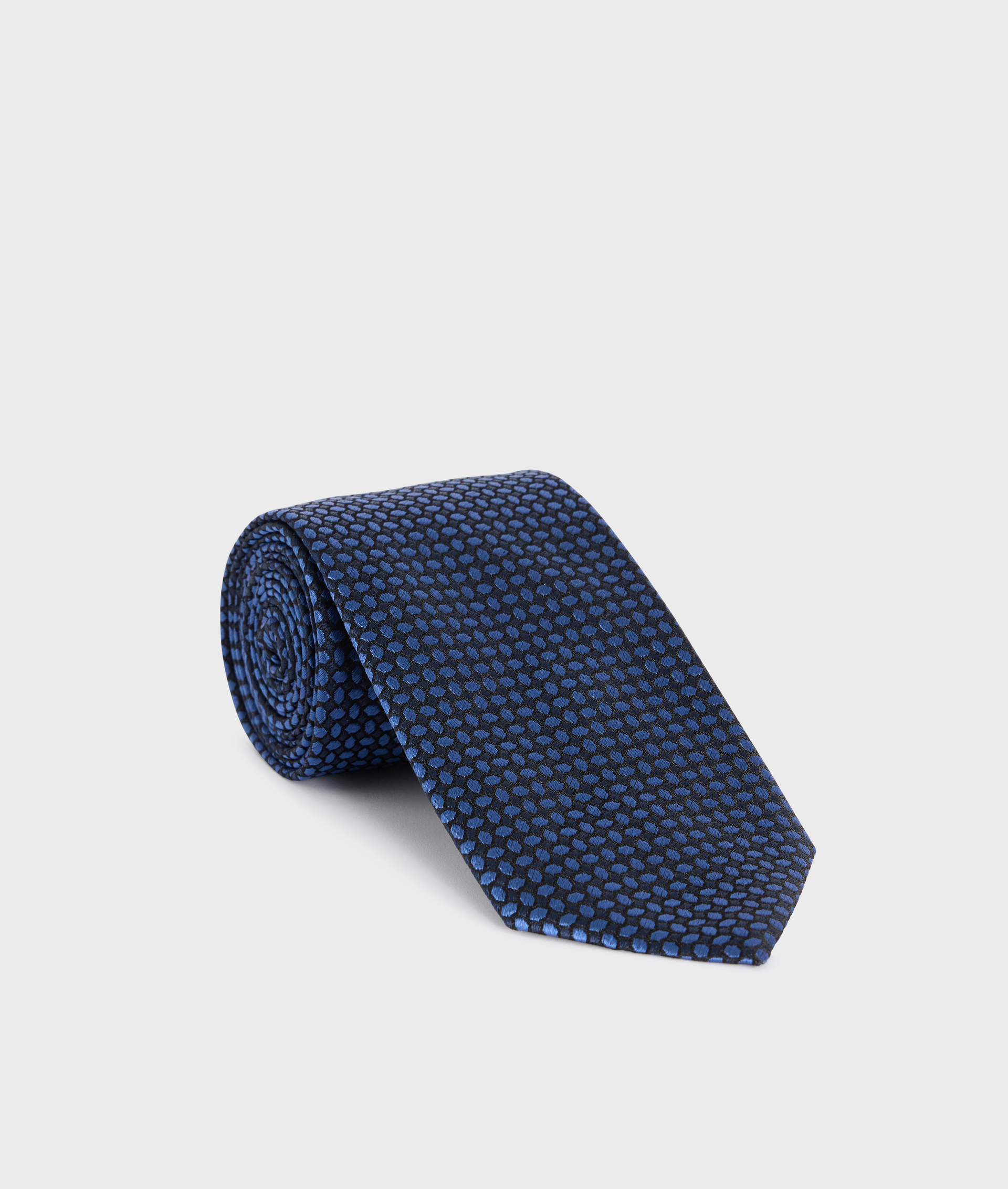 Tie in silk jacquard navy blue | Pal Zileri