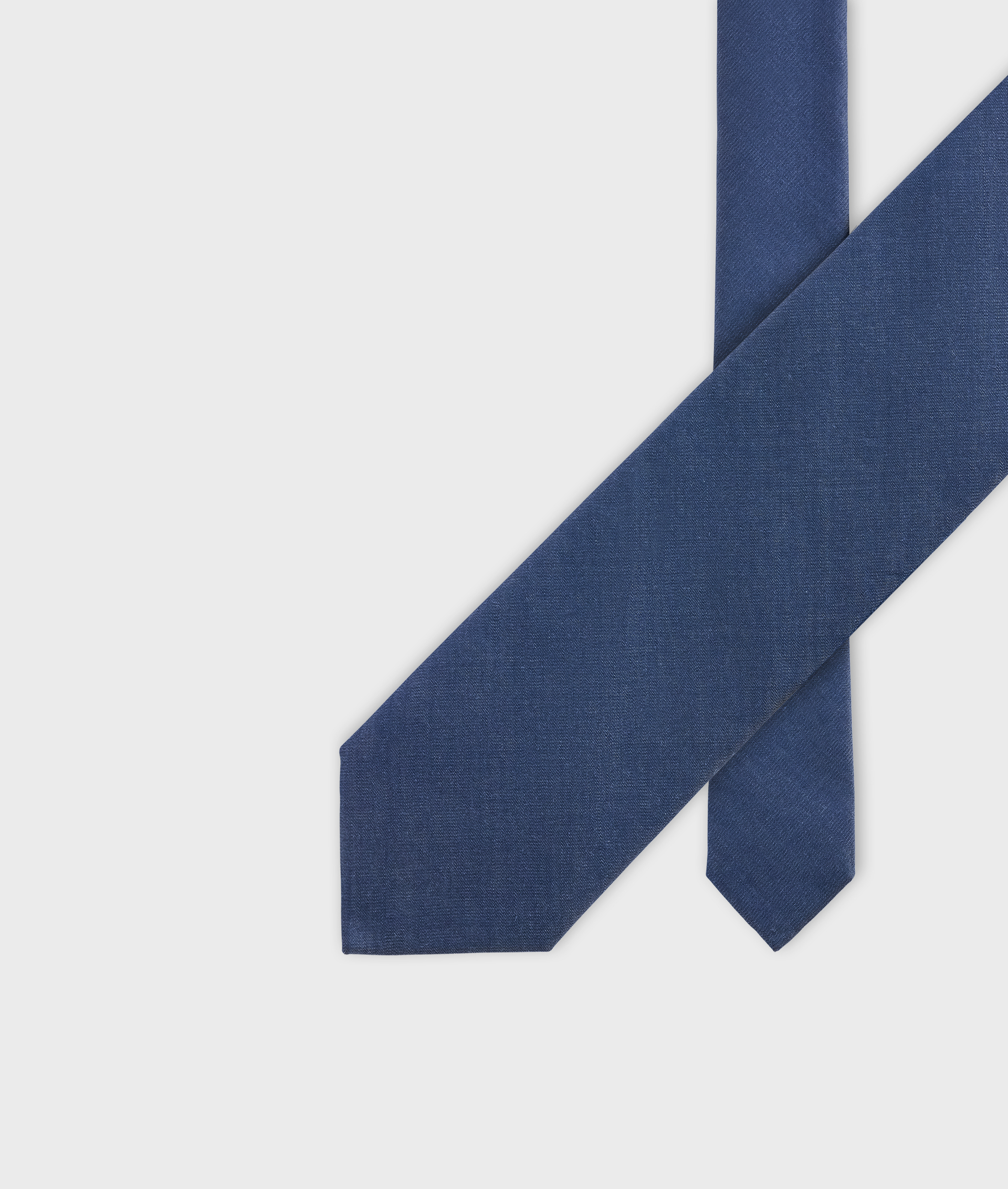 Tie in pure cotton with denim effect navy blue | Pal Zileri