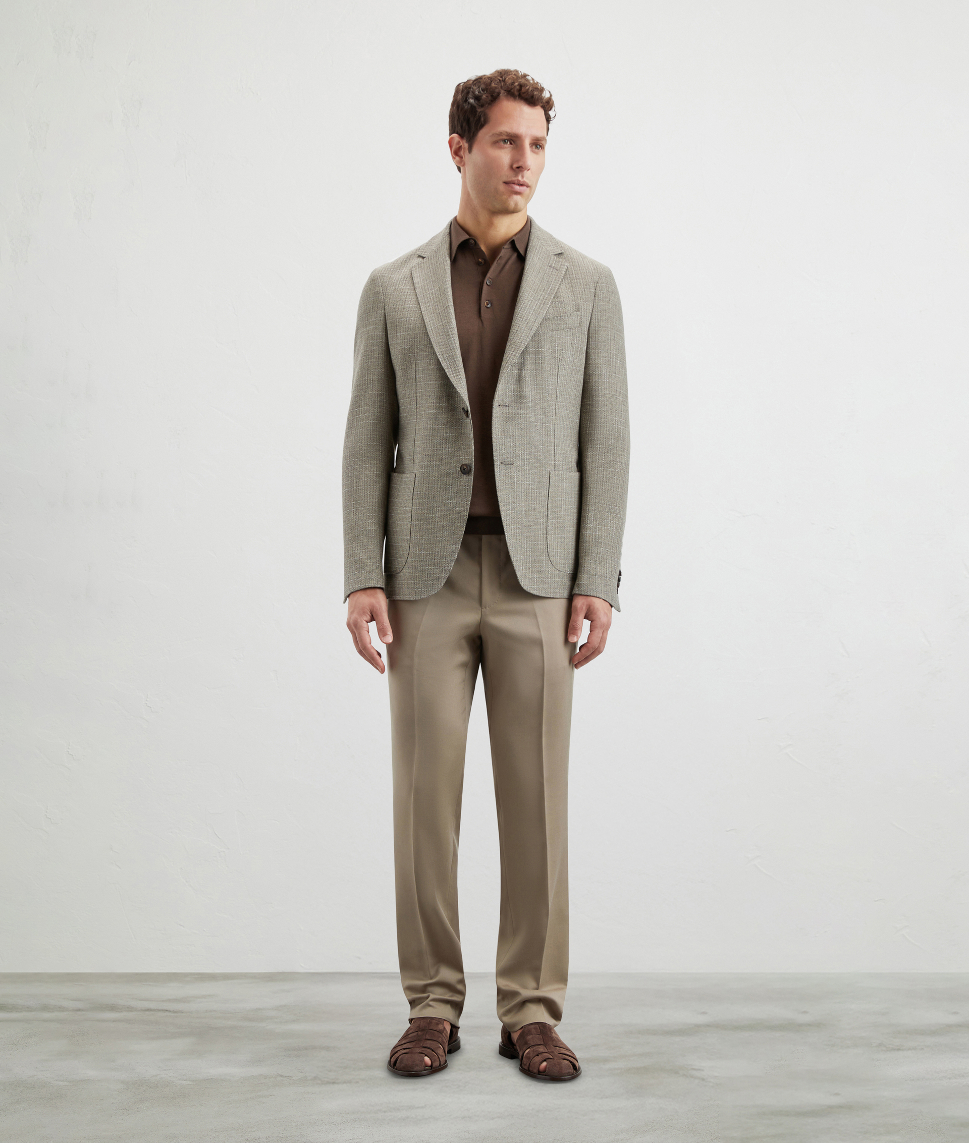 Pants In Wool And Technical Fabric Light Brown | Pal Zileri