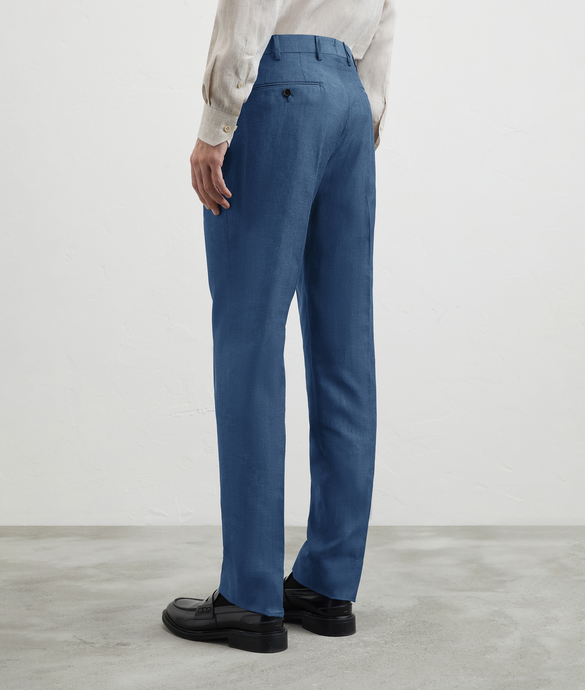 Pants In Wool And Linen Blue | Pal Zileri