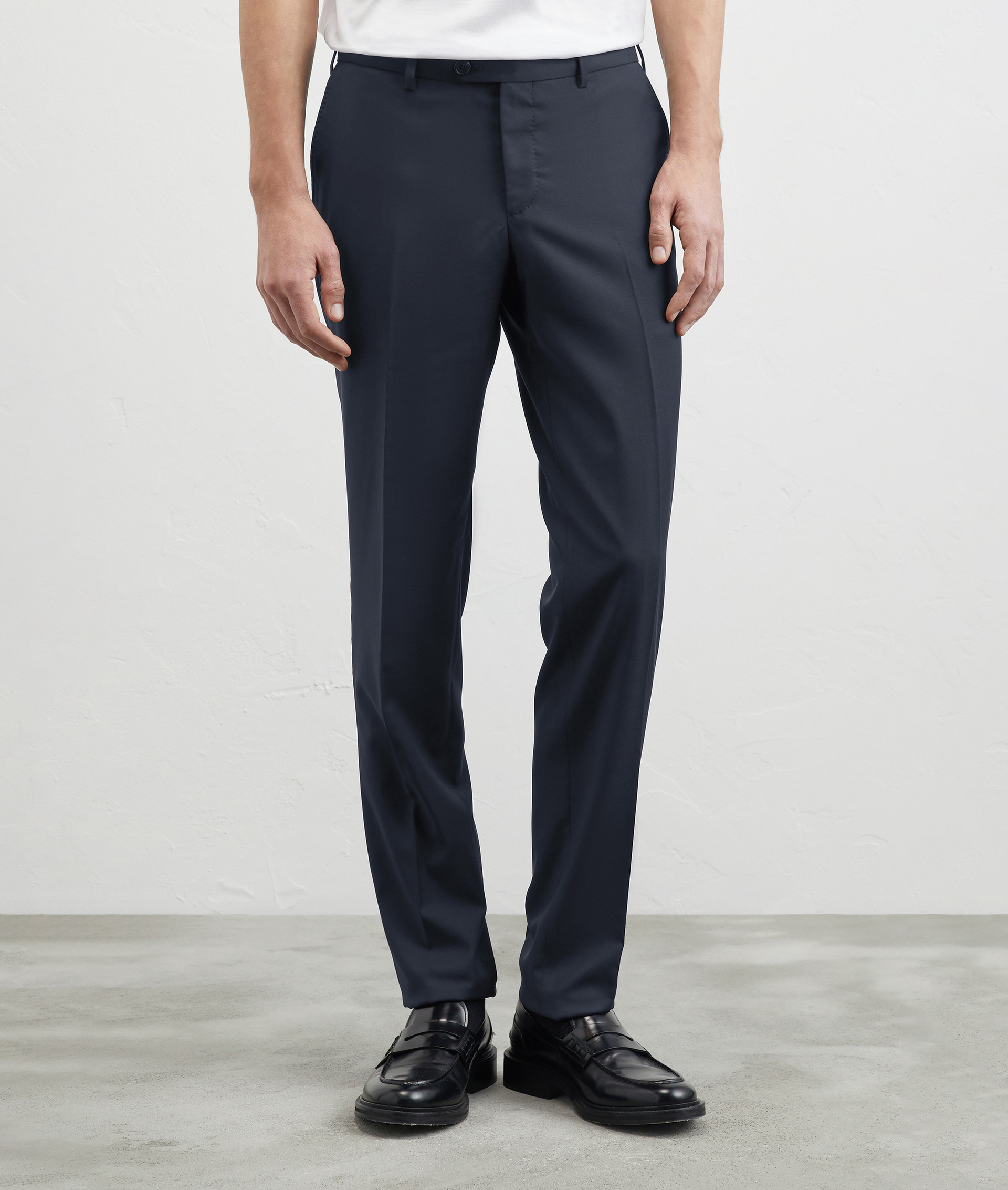 Pants In Wool Melange Stretch Blue Navy | Pal Zileri