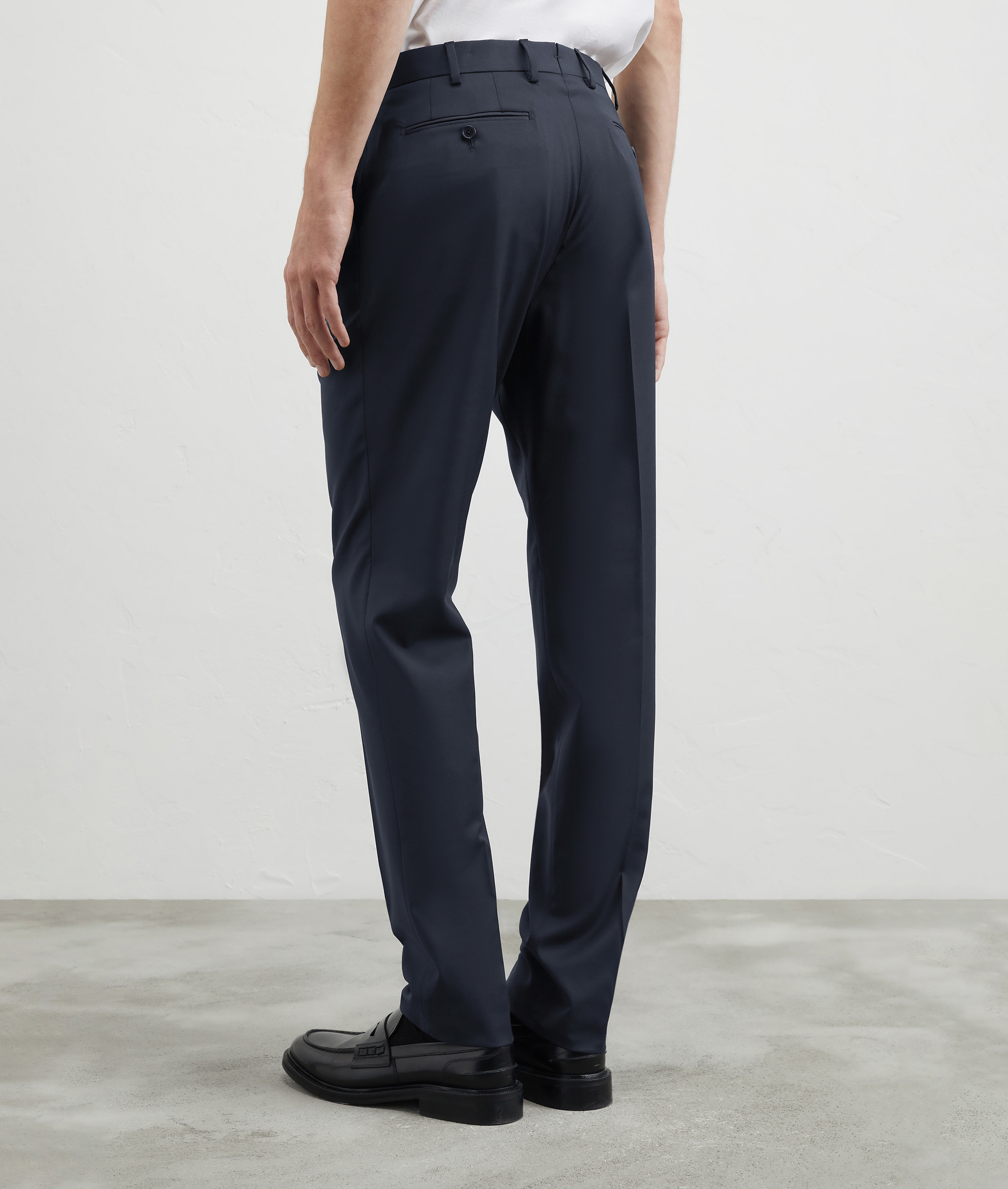 Pants In Wool Melange Stretch Blue Navy | Pal Zileri
