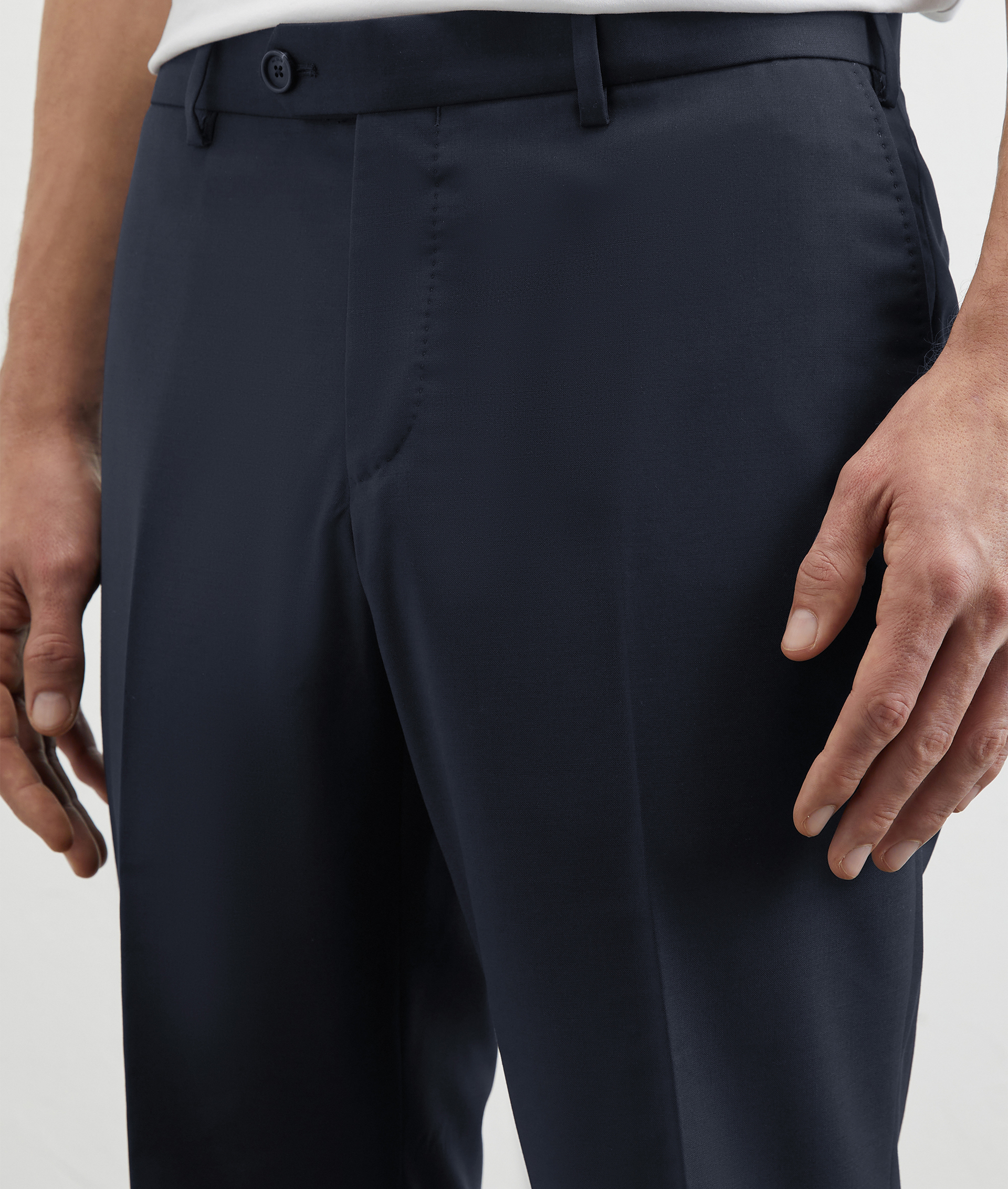 Pants In Wool Melange Stretch Blue Navy | Pal Zileri