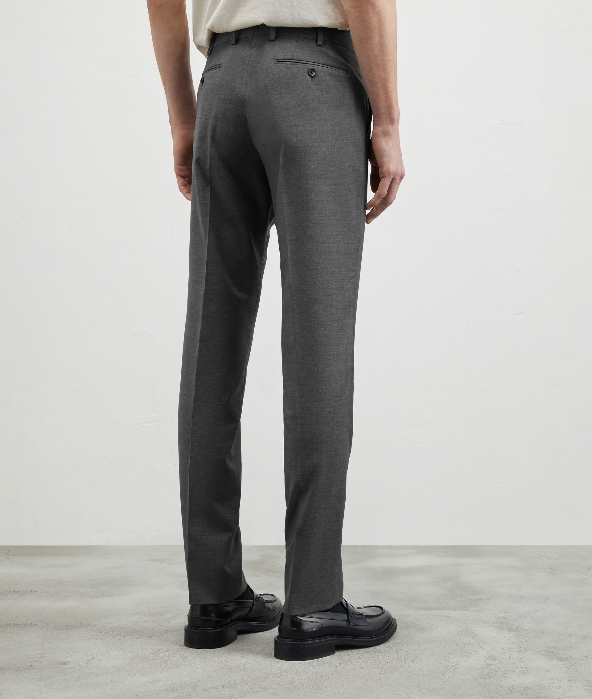 Pants In Wool Melange Stretch Light Grey | Pal Zileri