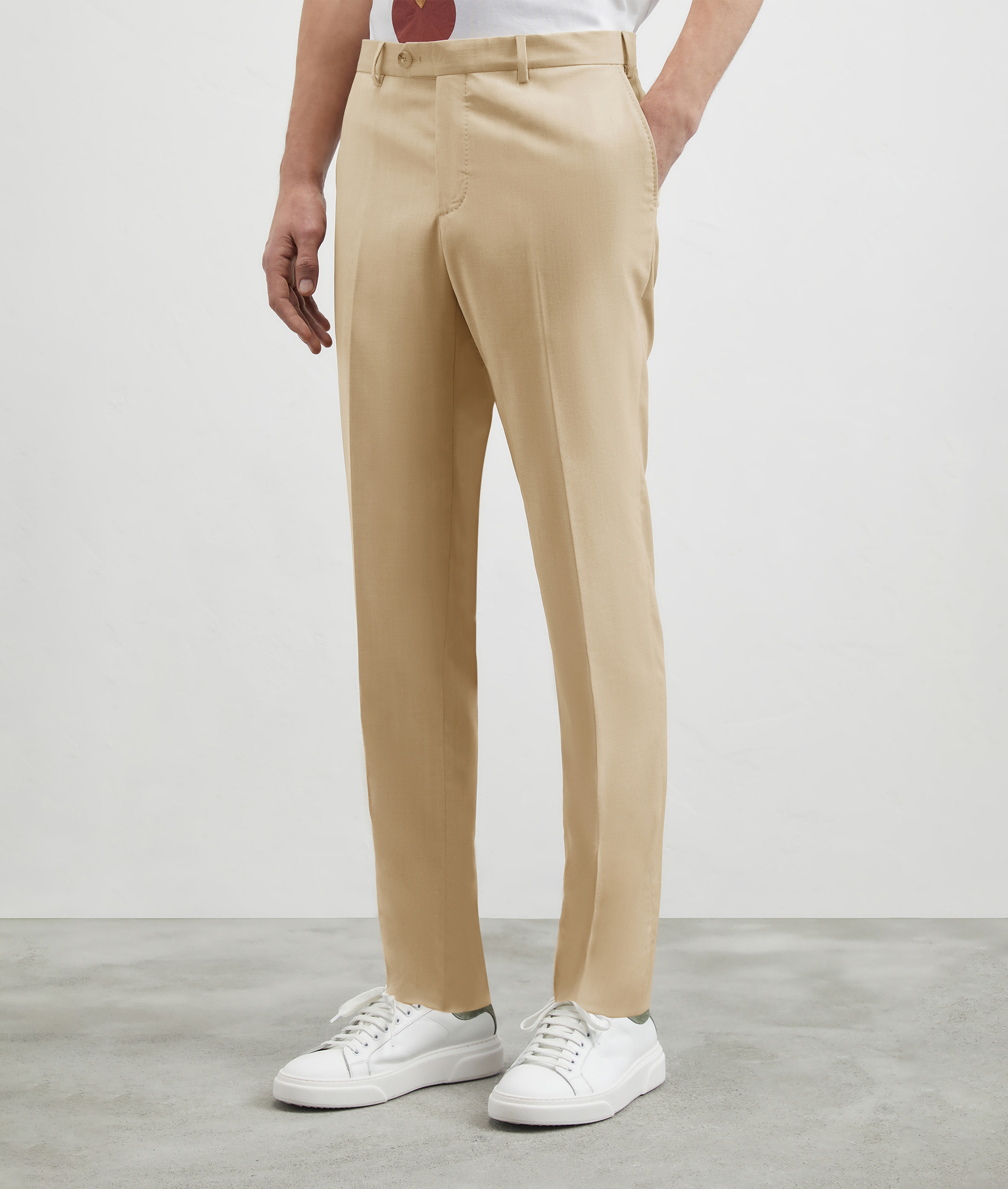 Pants In Wool Melange Stretch Camel | Pal Zileri
