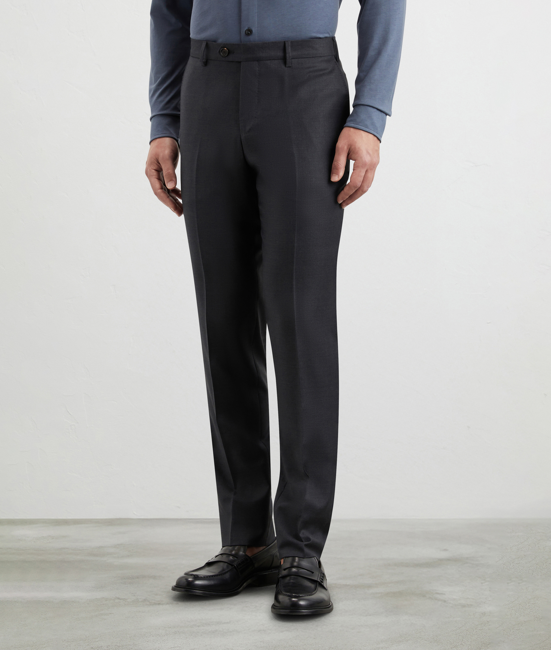 Wool Stretch Pants Dark Grey | Pal Zileri