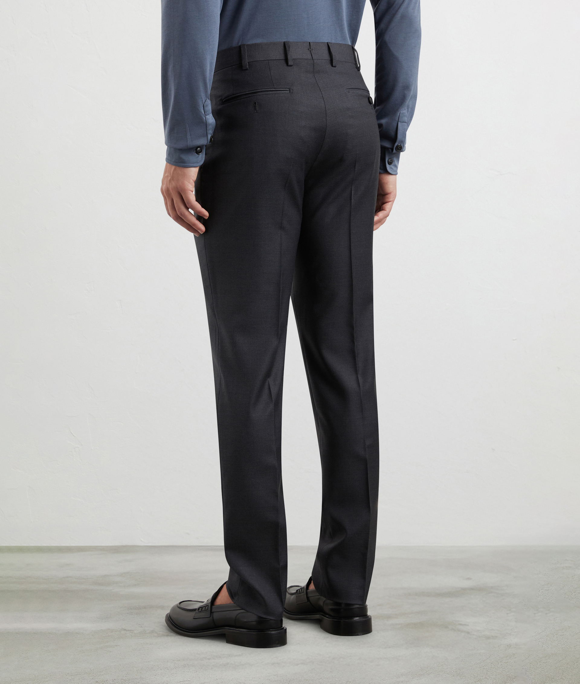 Wool Stretch Pants Dark Grey | Pal Zileri
