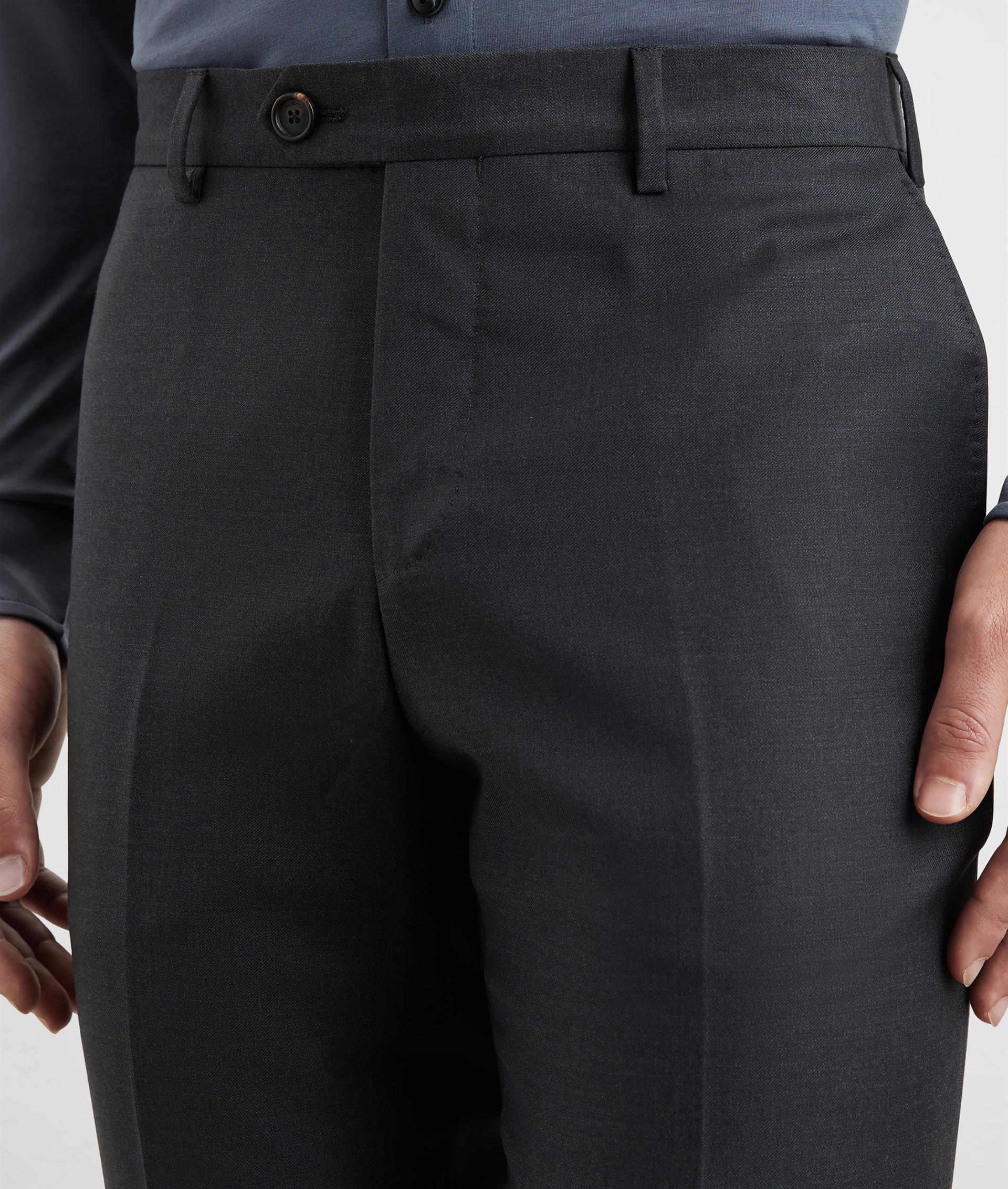 Wool Stretch Pants Dark Grey | Pal Zileri