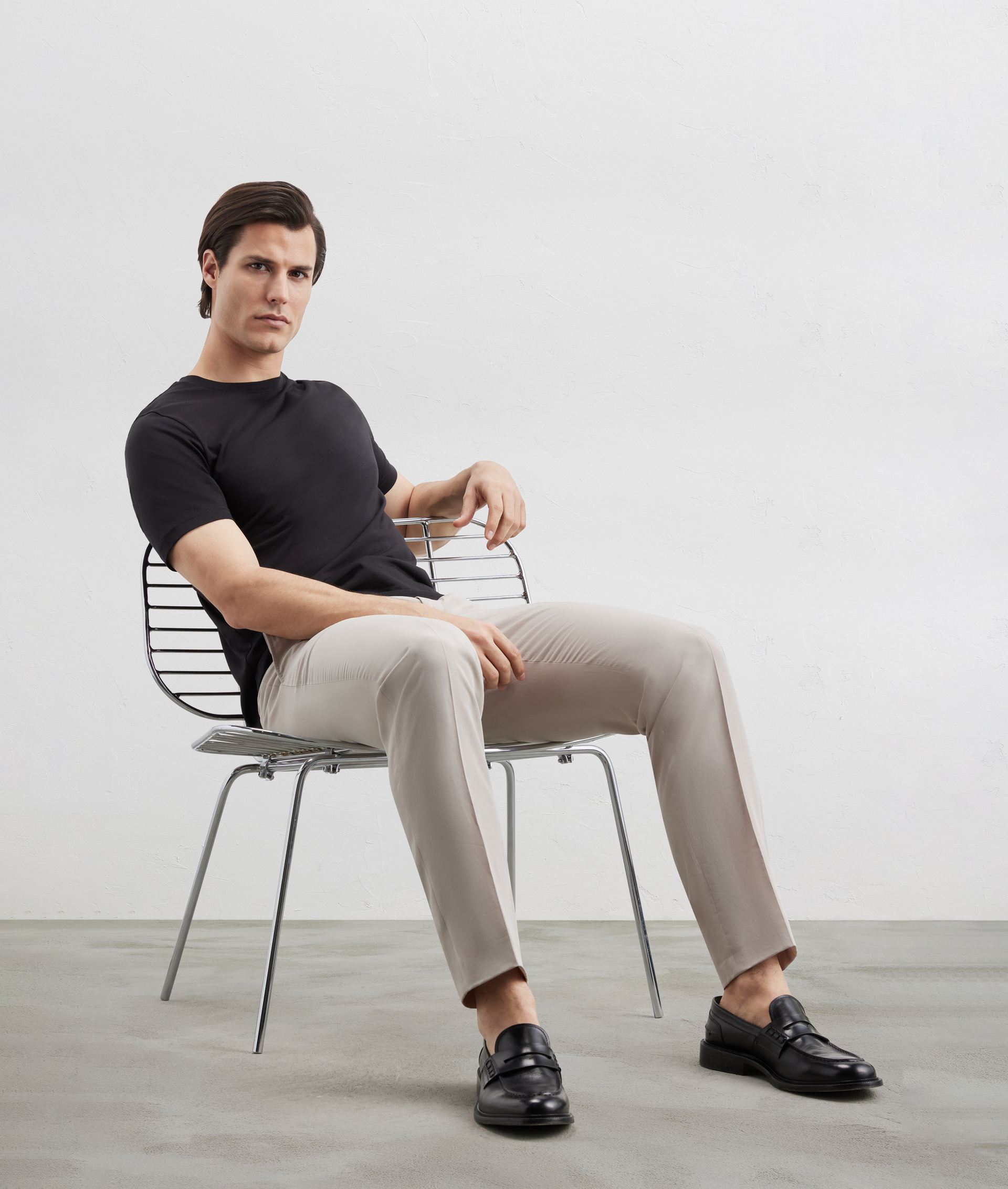 Plain Pants in Lyocell and Linen Light Grey | Pal Zileri