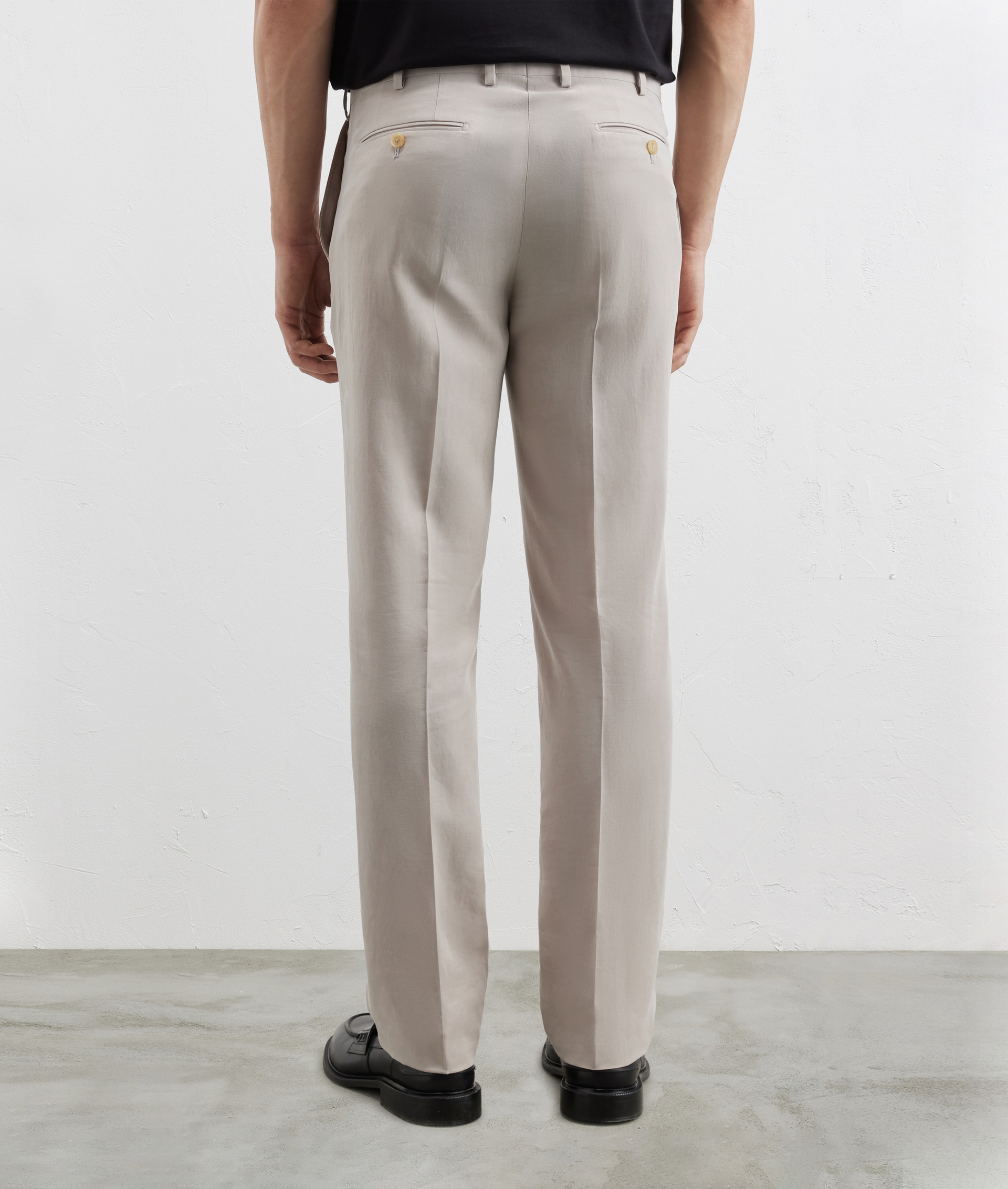 Plain Pants in Lyocell and Linen Light Grey | Pal Zileri