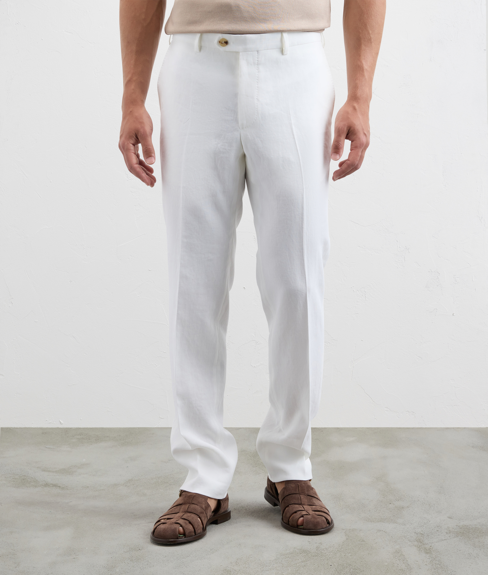 Pantaloni In Puro Lino Bianco - Pal Zileri | Official Website