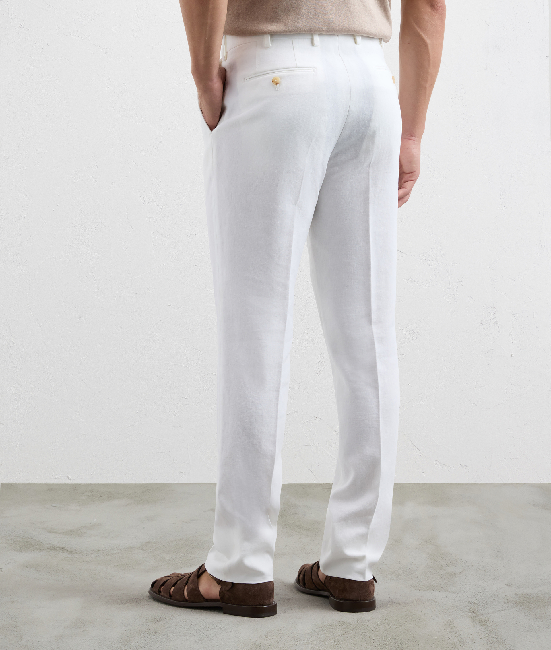 Pantaloni In Puro Lino Bianco - Pal Zileri | Official Website