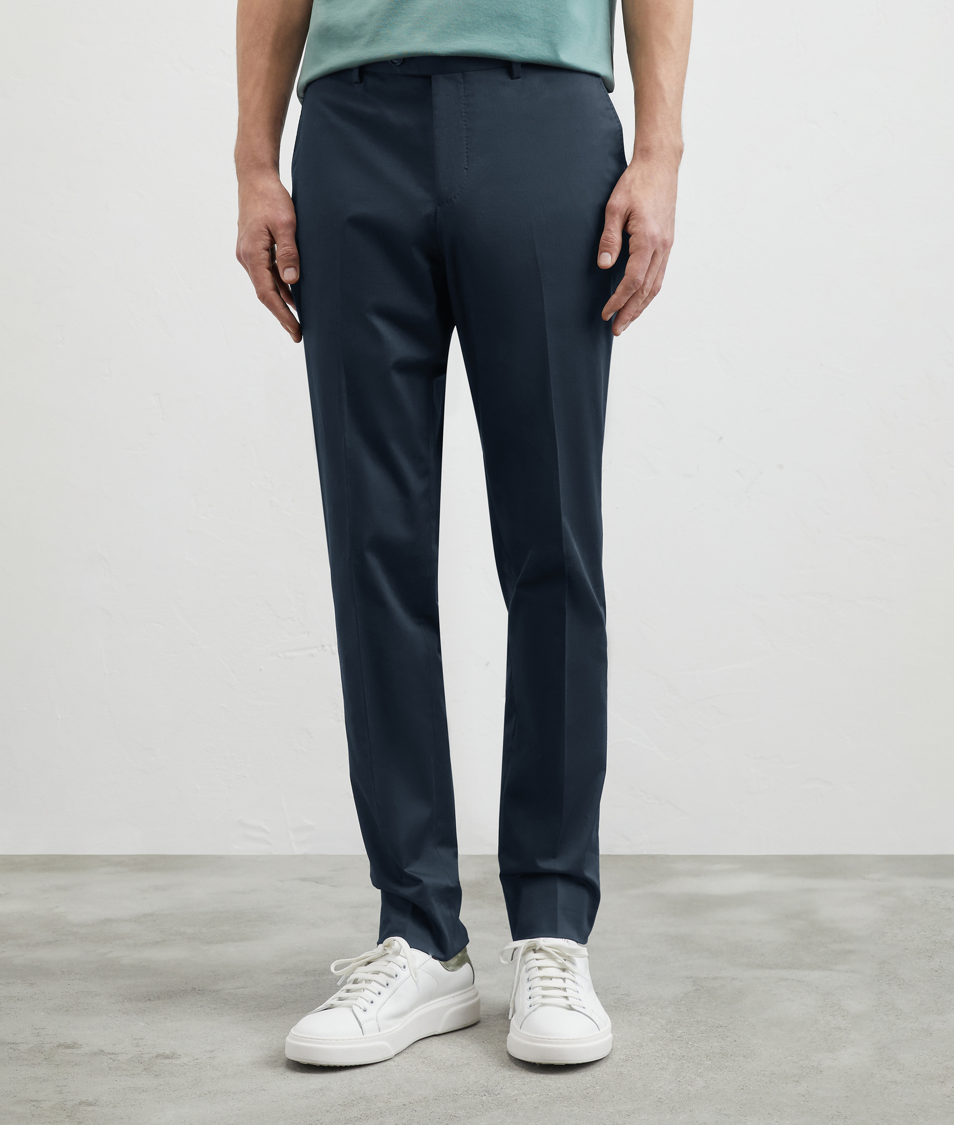 Pants In Stretch Cotton Blue Navy | Pal Zileri
