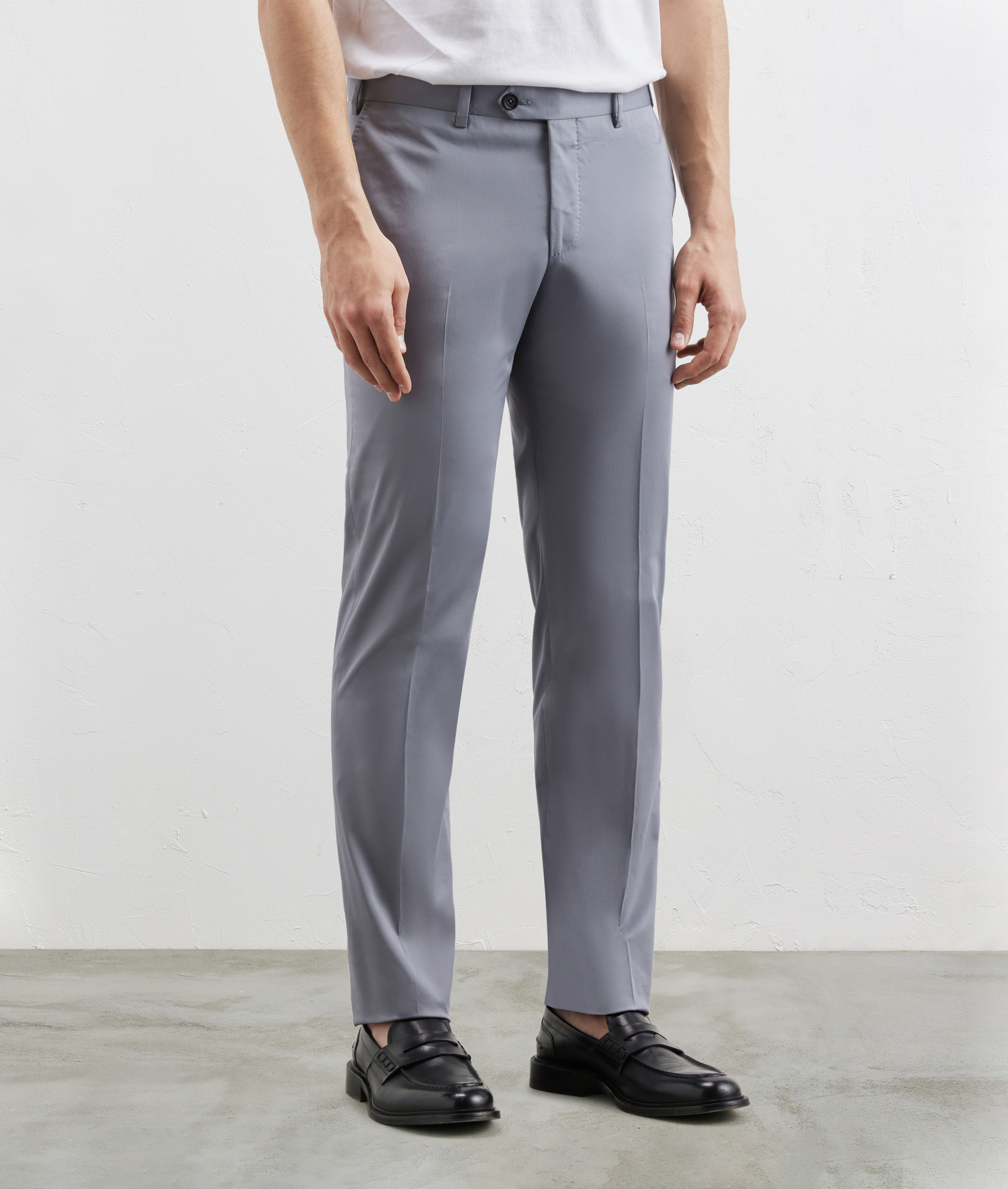Pantaloni In Cotone Stretch Azzurro | Pal Zileri