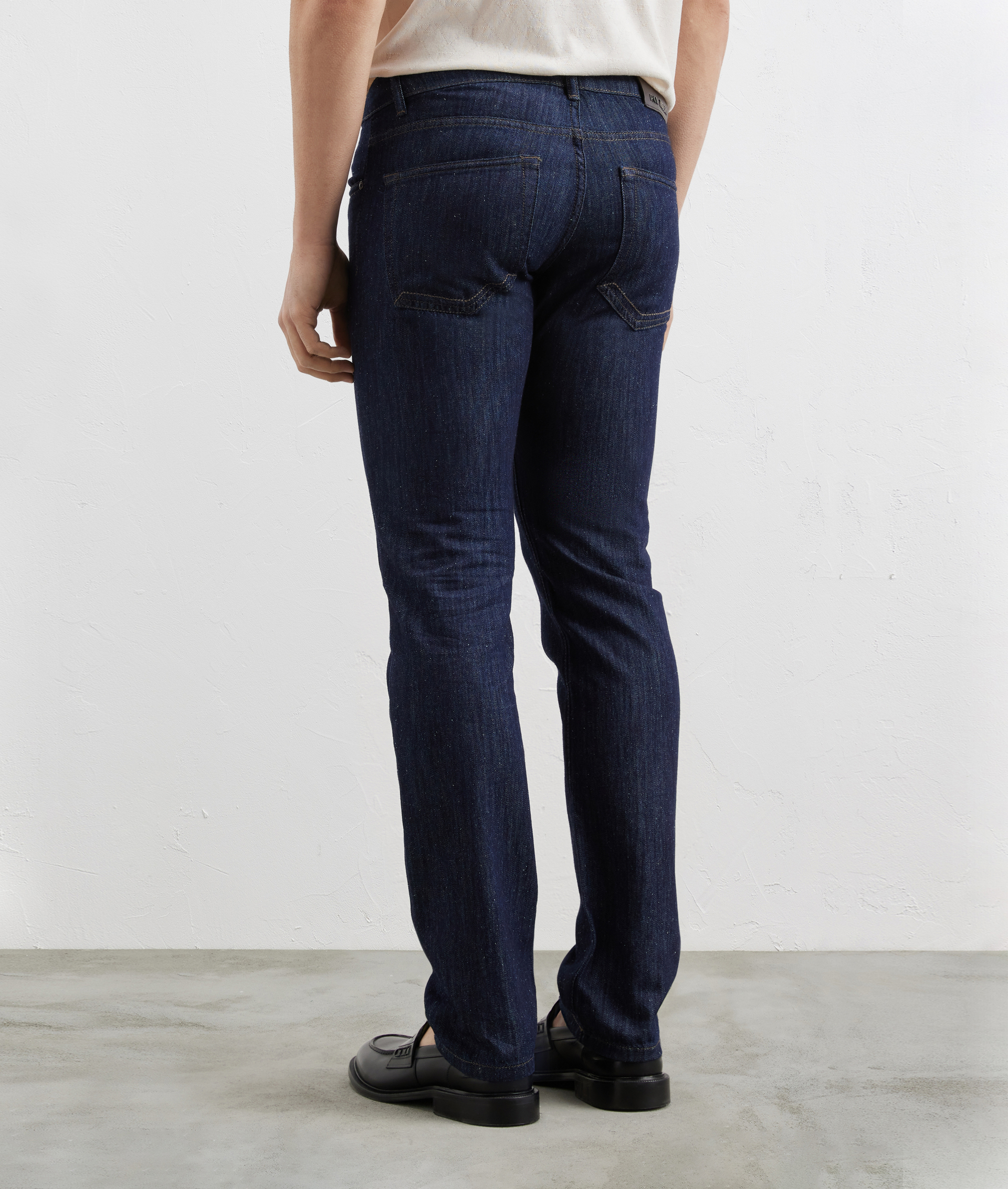 Pants In Washed Denim Cotton And Silk Navy Blue | Pal Zileri