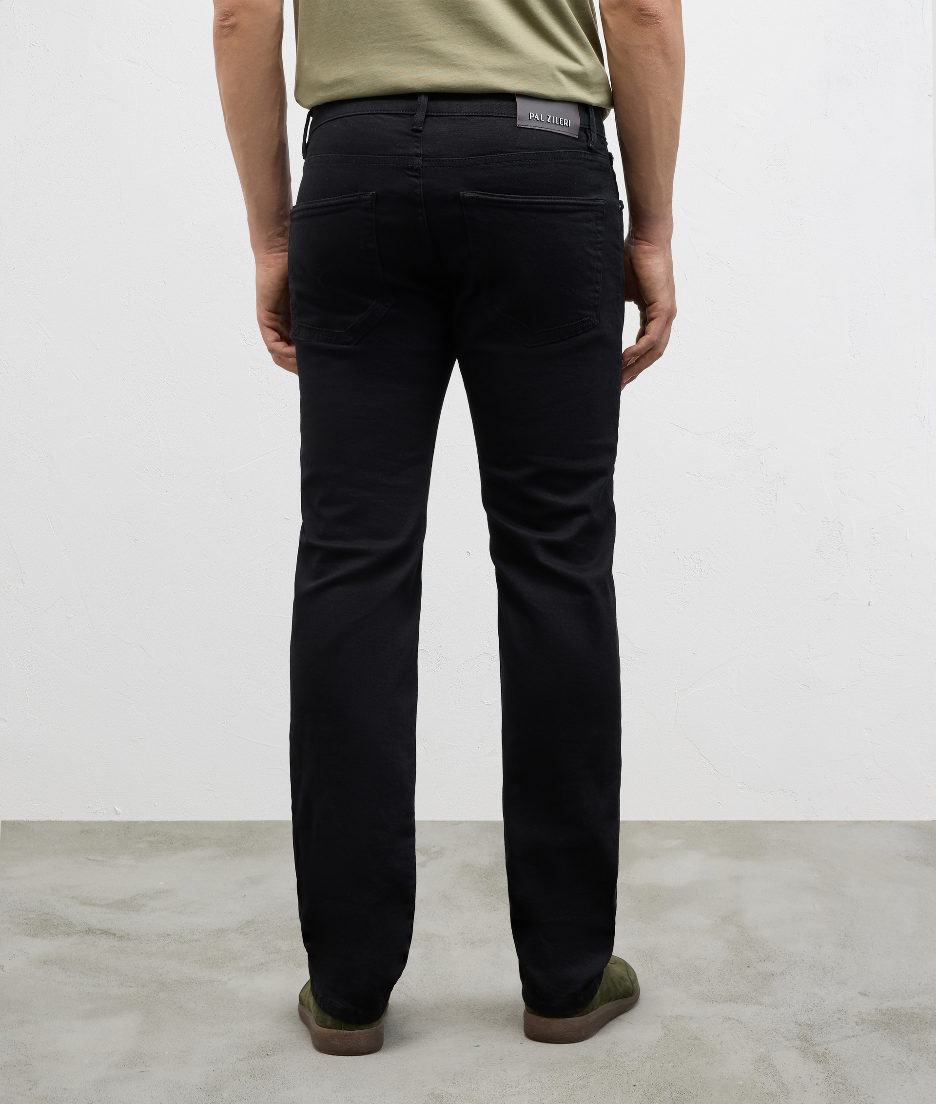 Pantaloni In Denim Lavato In Cotone Stretch Nero | Pal Zileri
