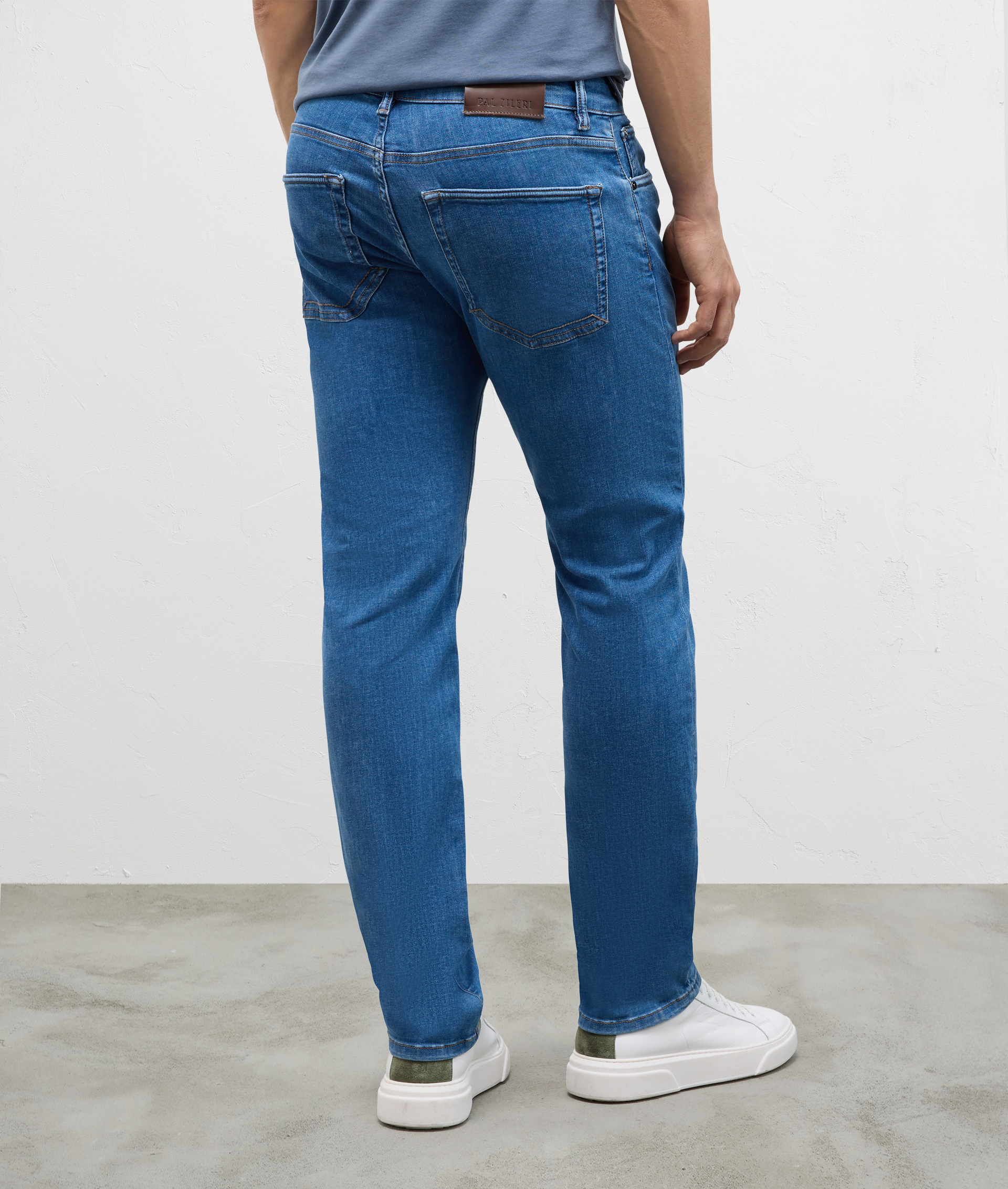 Denim Pants With Stone Bleach Wash Blue | Pal Zileri