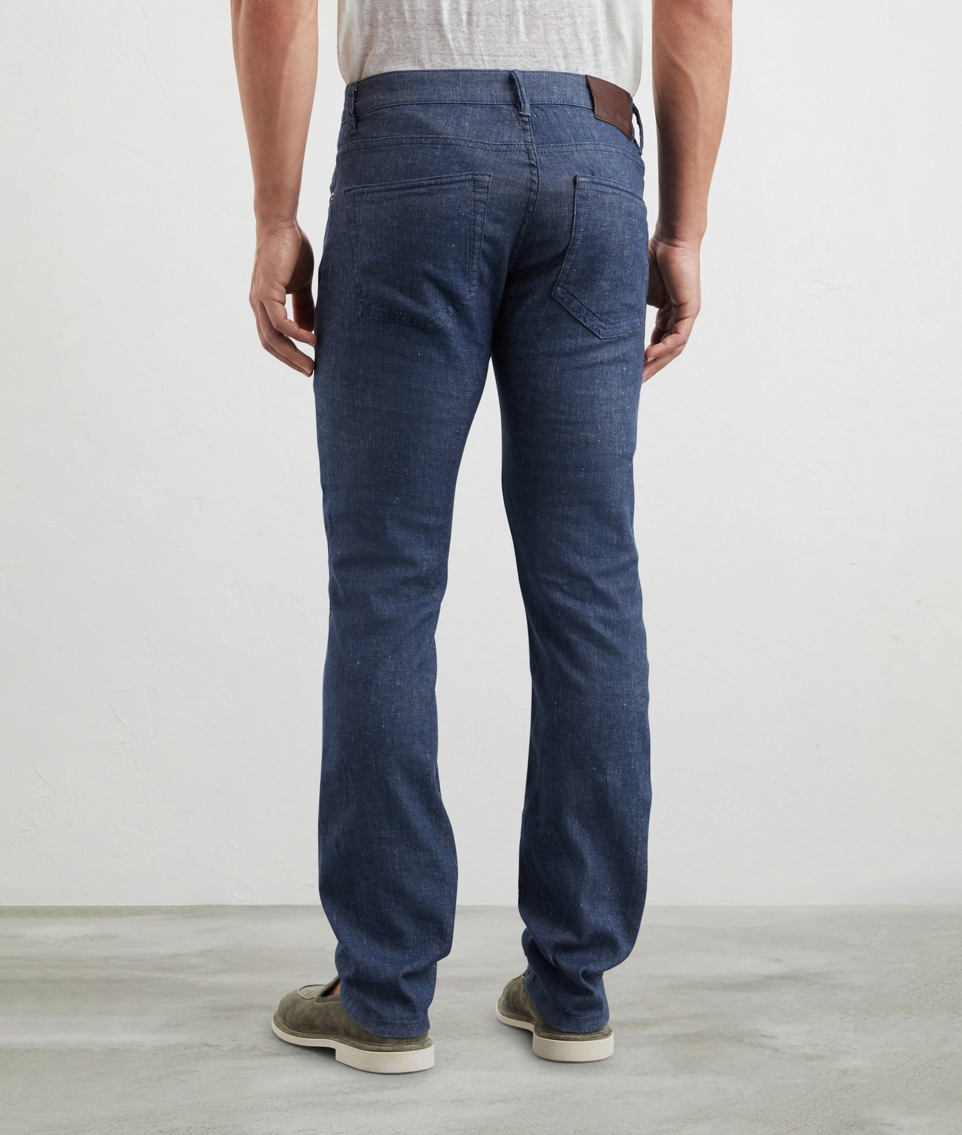 Pants In Denim Cotton And Linen Blue | Pal Zileri
