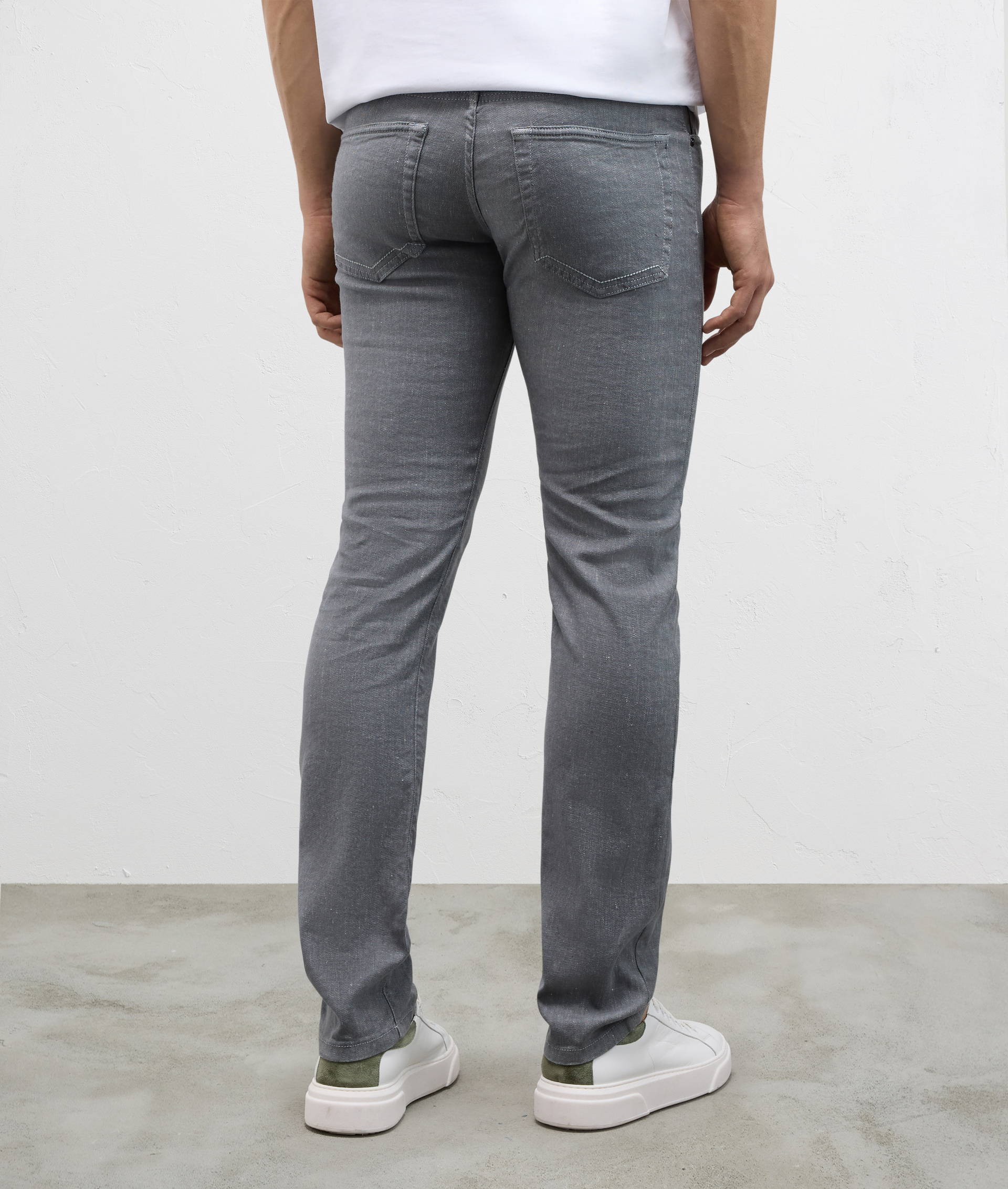 Denim in cotton and linen with melange effect grey | Pal Zileri