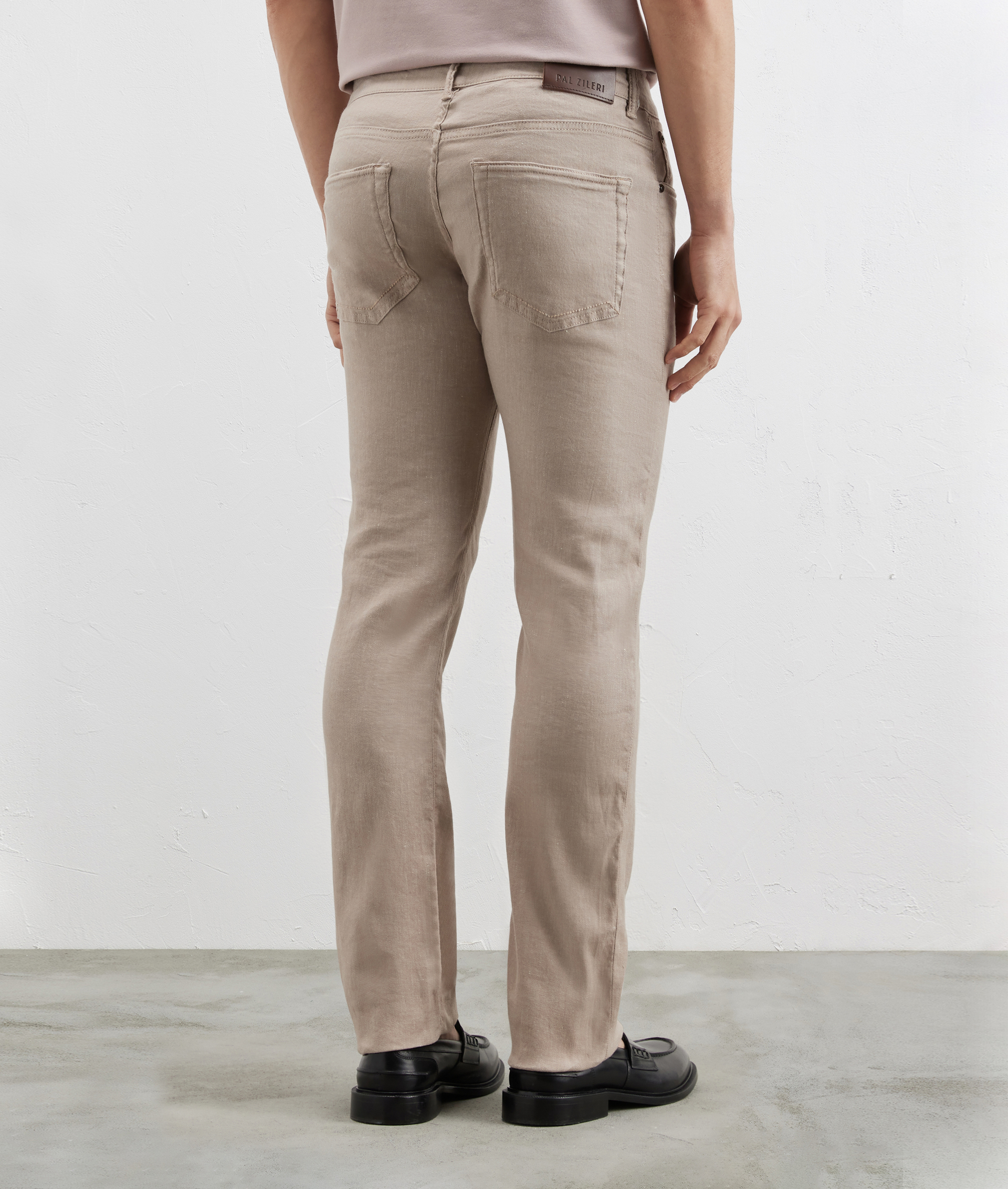 Pants In Denim Cotton And Linen Light Brown | Pal Zileri