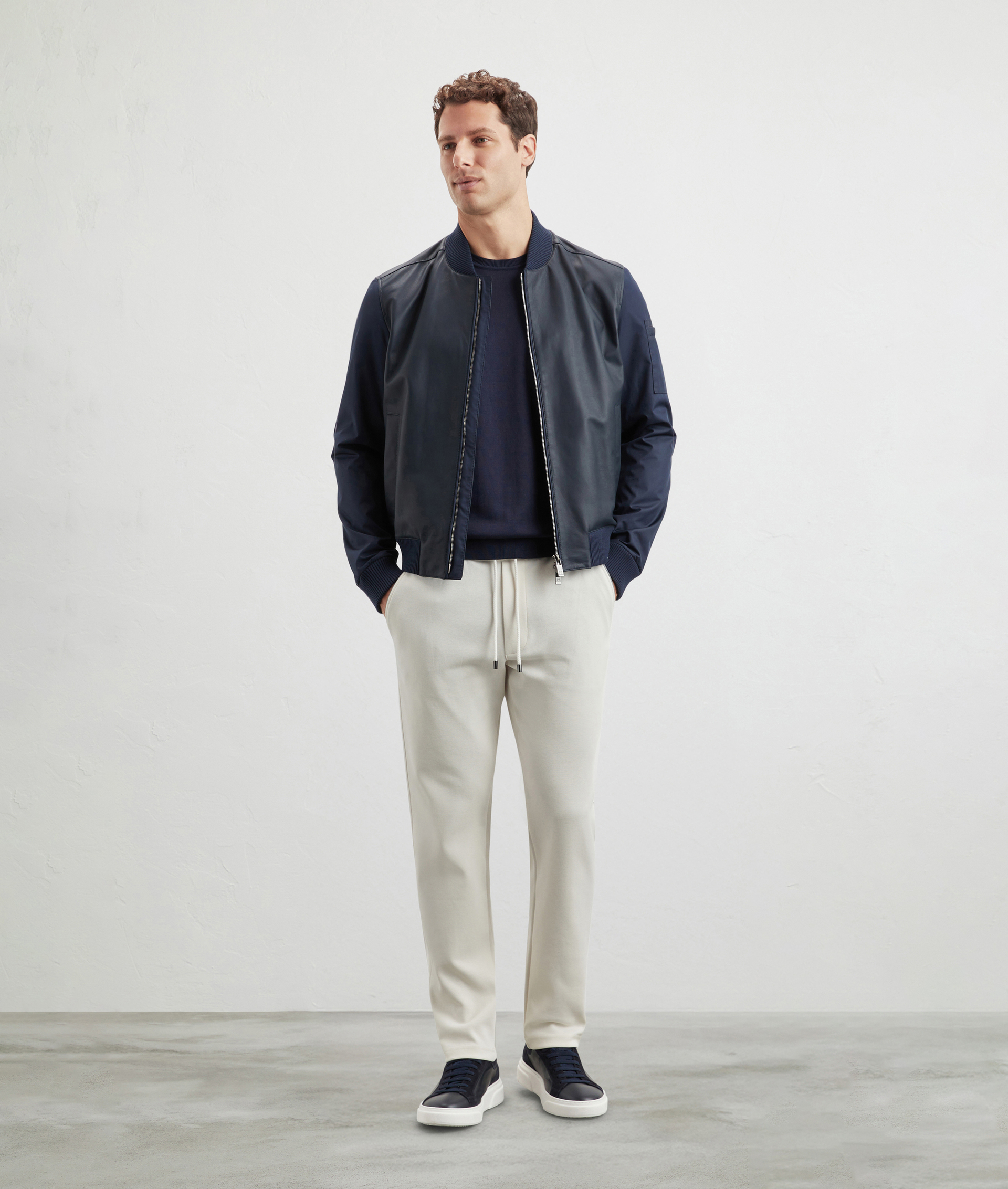 Pants In Sweatshirt Double Face Piquet Cotton White | Pal Zileri