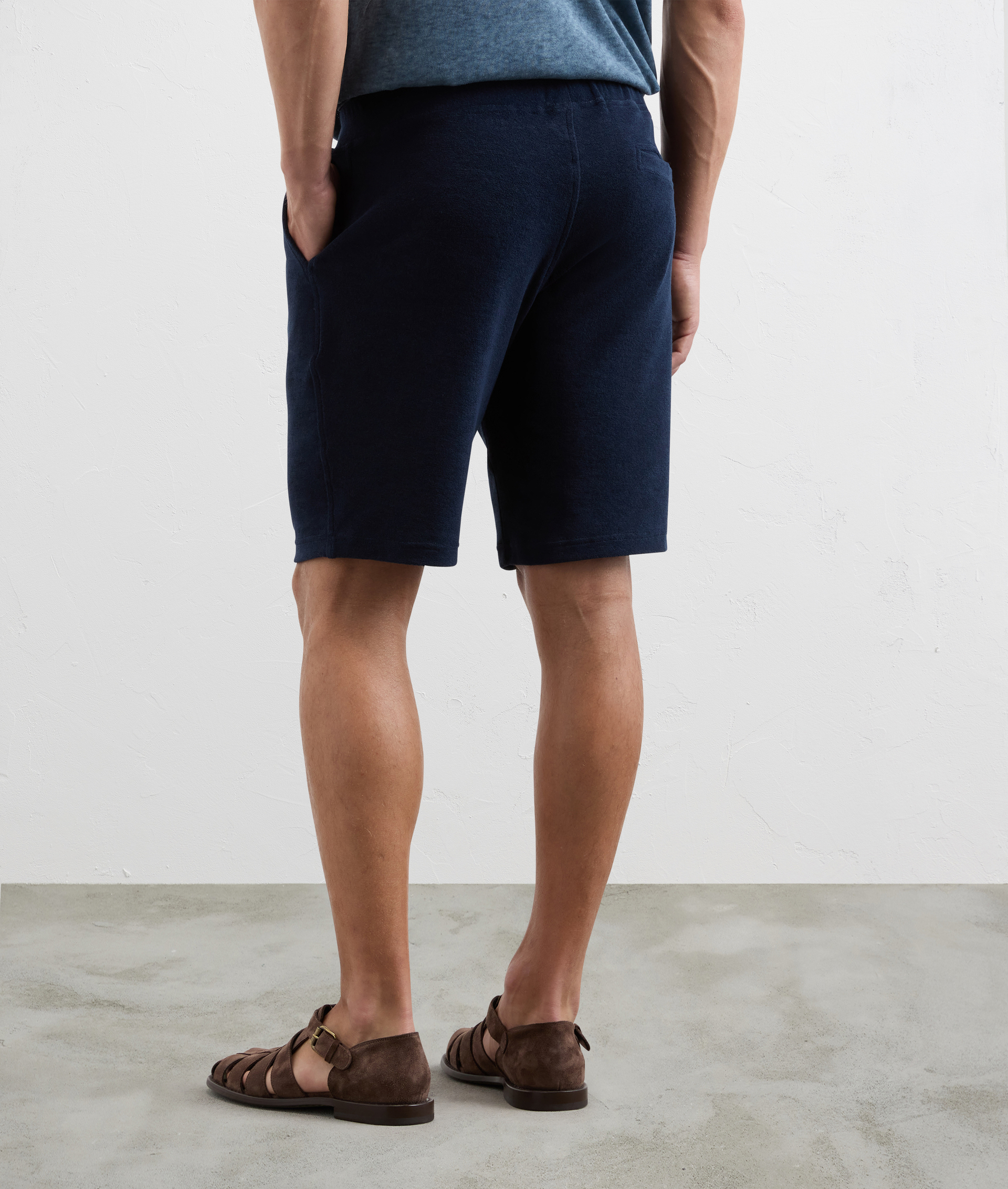 Short In Felpa Di Cotone E Nylon Blu Navy - Pal Zileri | Official Website