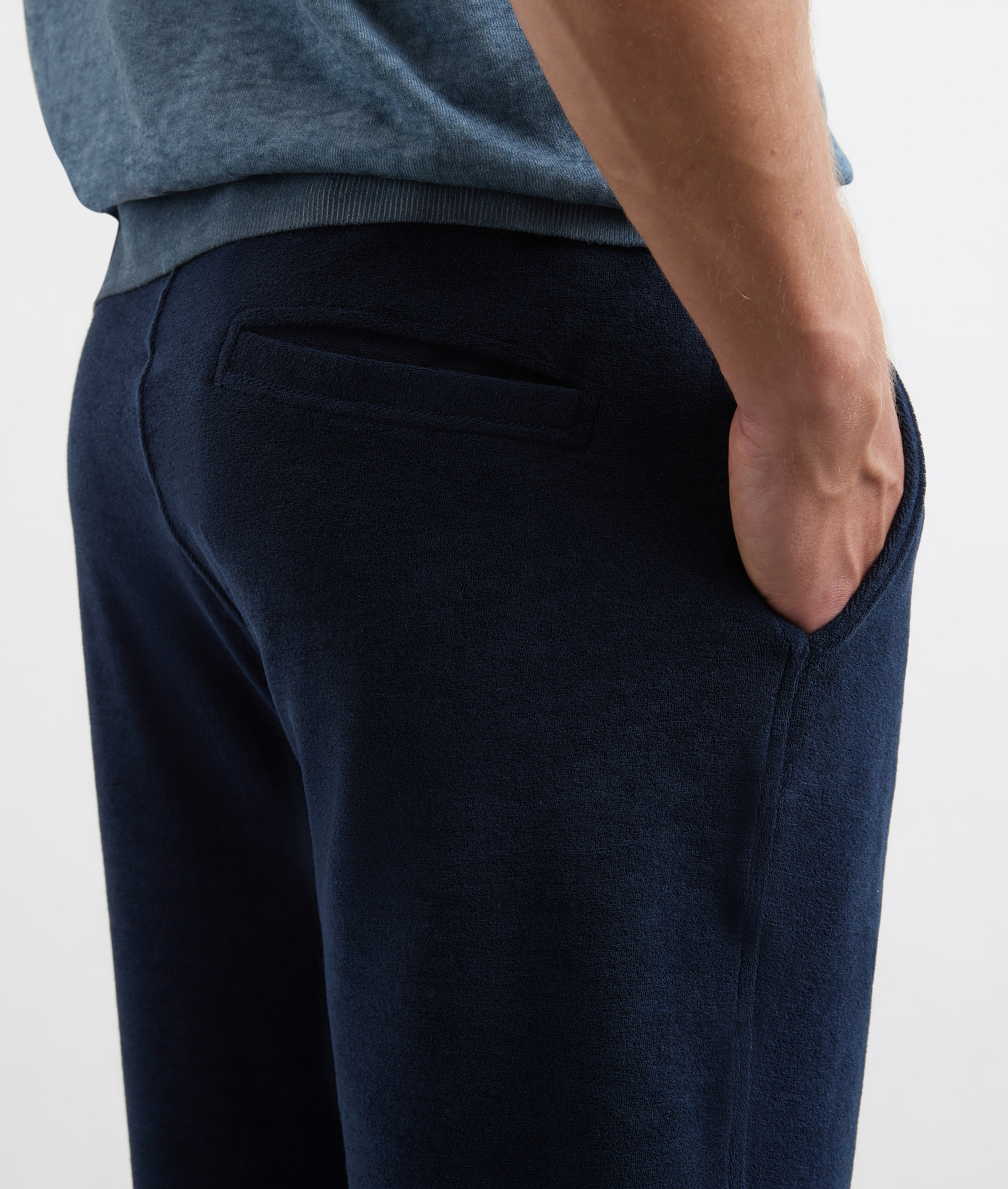 Short In Felpa Di Cotone E Nylon Blu Navy - Pal Zileri | Official Website