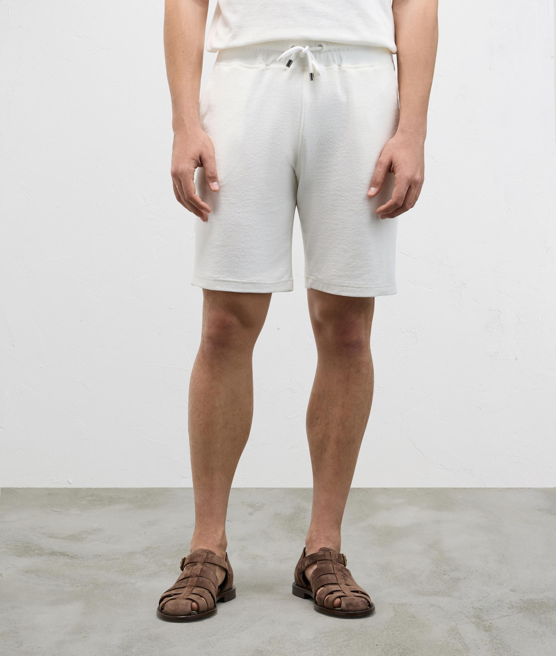 Shorts in felpa di cotone con tasche a filetto bianco | Pal Zileri