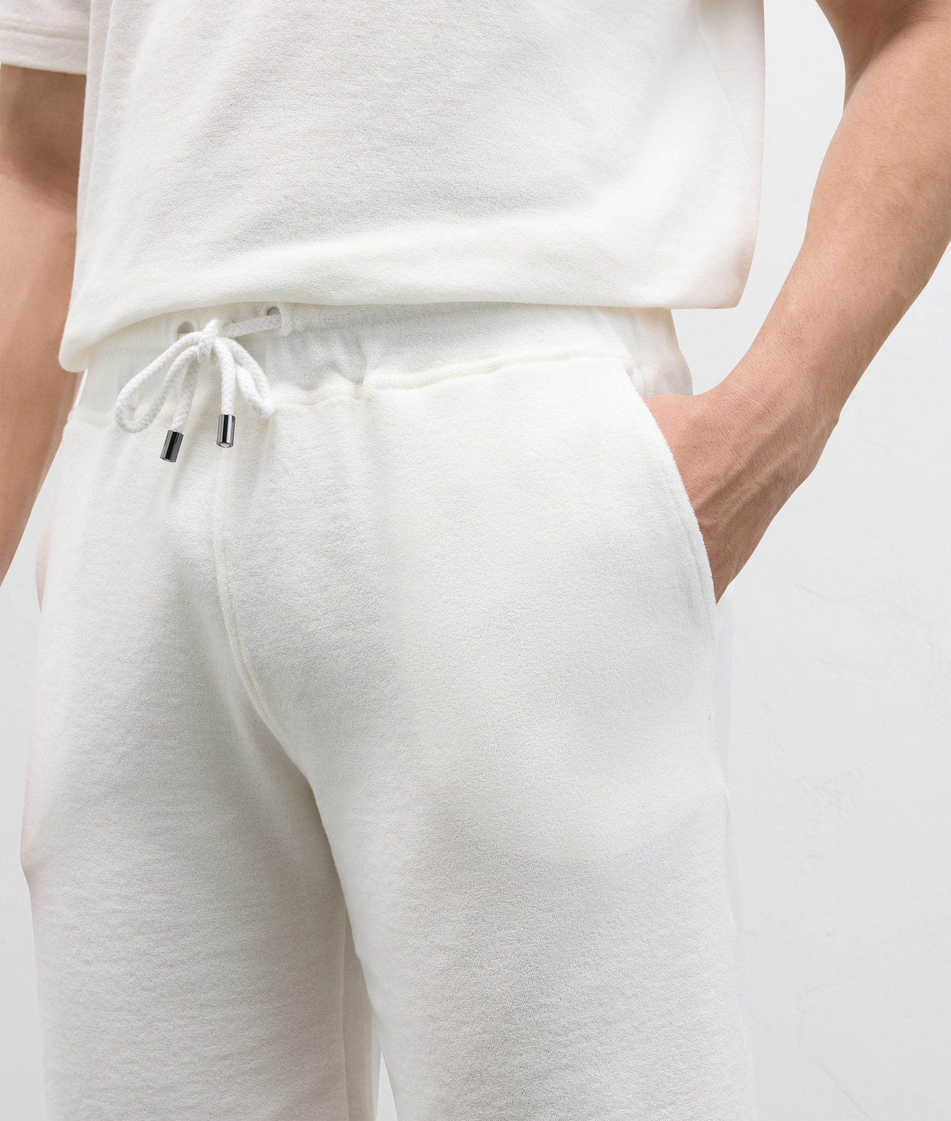 Shorts in felpa di cotone con tasche a filetto bianco | Pal Zileri