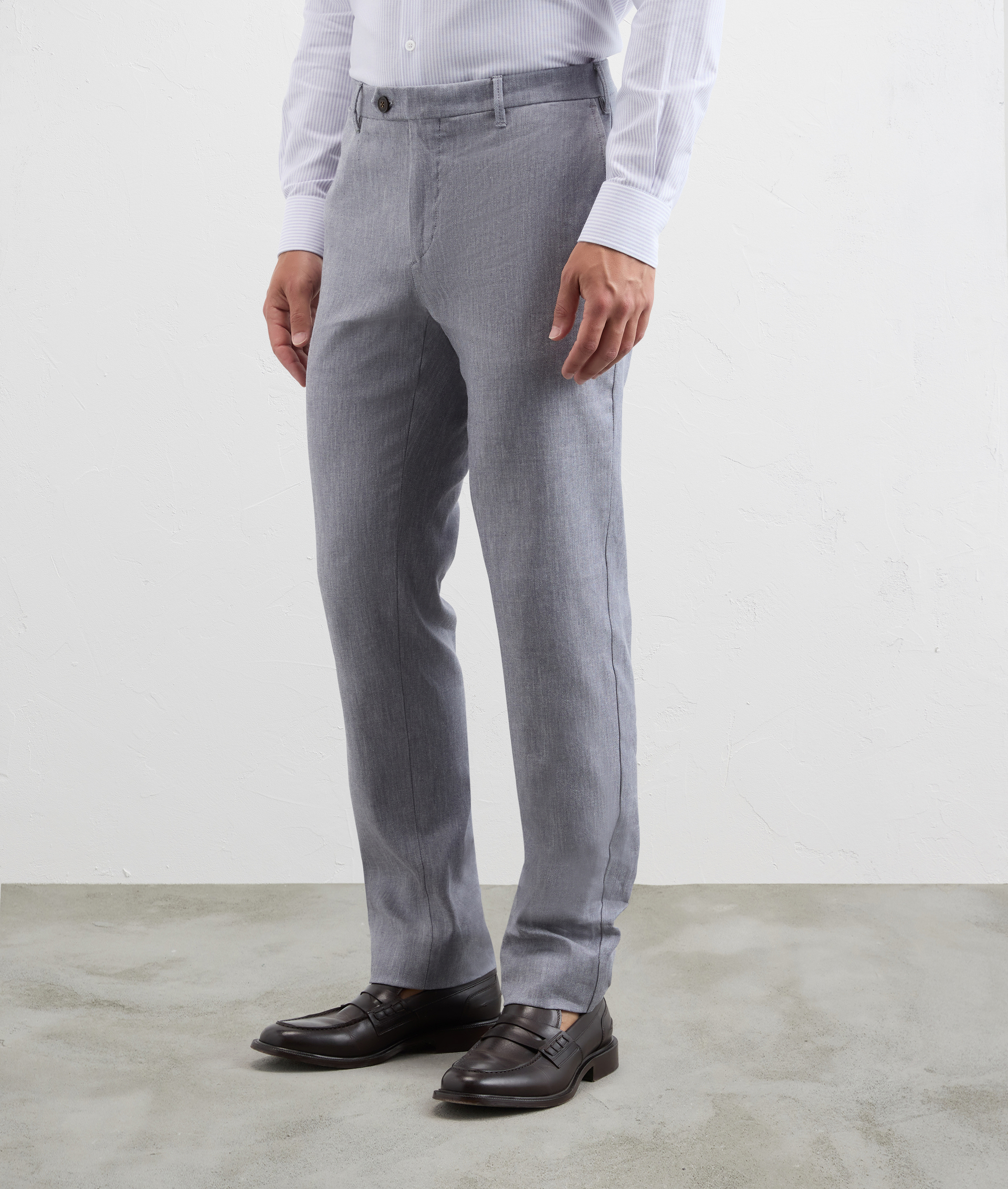 Pantaloni Chino Effetto Denim Grigio Chiaro - Pal Zileri | Official Website